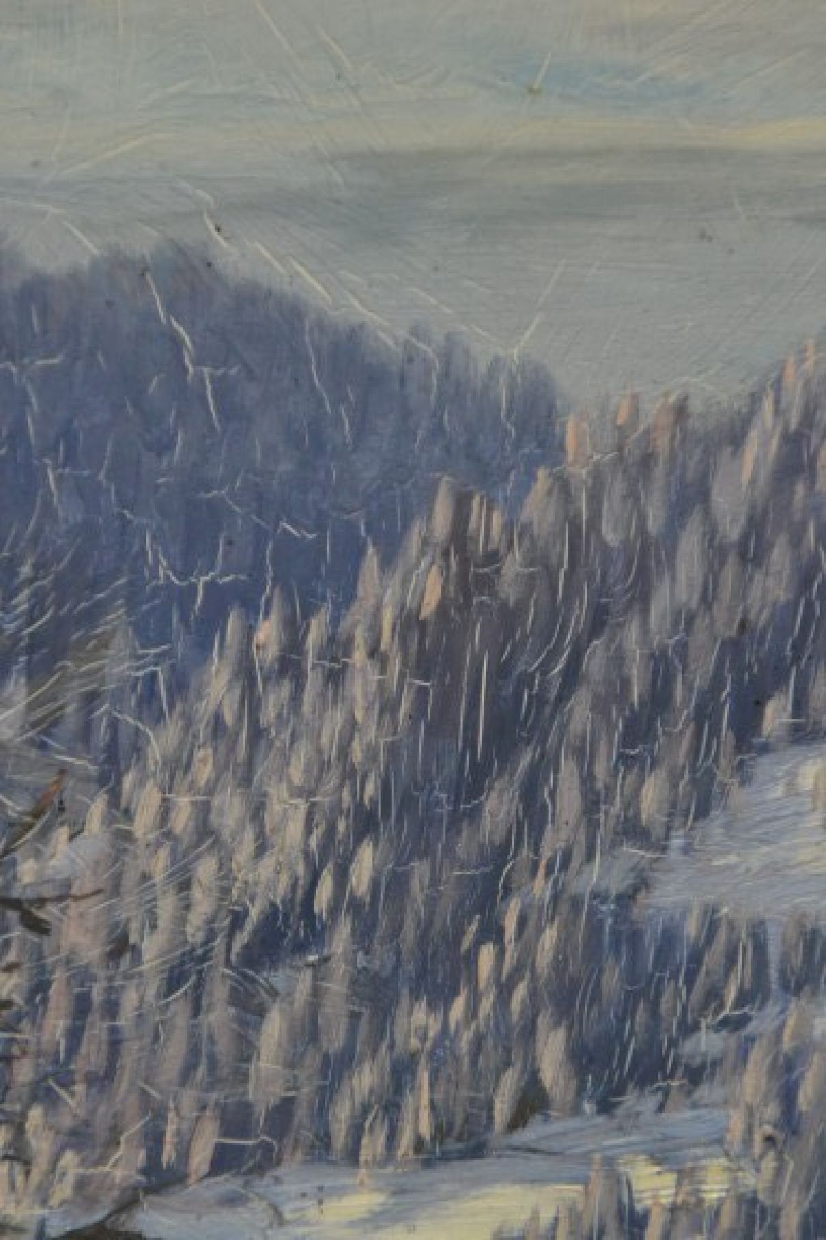 Detail e: Karl Hauptmann, 1880 Freiburg im Breisgau-1947 Todtnau, verschneiter Bauernhof im Schwarzwald, rückseitig bez.: Lahr 9.Jan.1935,Öl/Holz, links ...