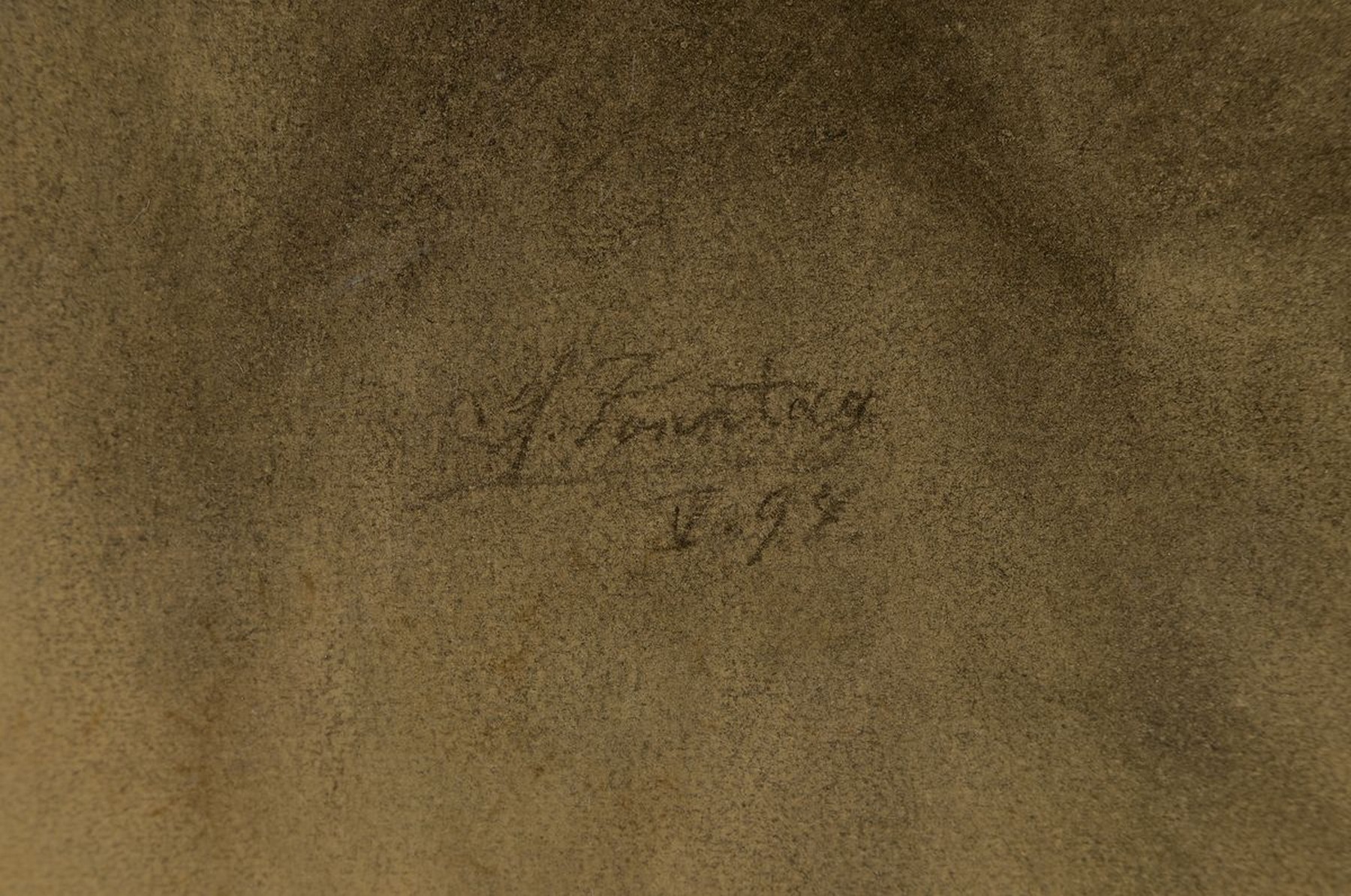 Detail a: L. Sonntag, datiert V.(18)97, Porträt einer melancholisch blickenden Frau, Bleistiftzeichnung auf Papier, gebräunt, links unten signiert, ca. ...