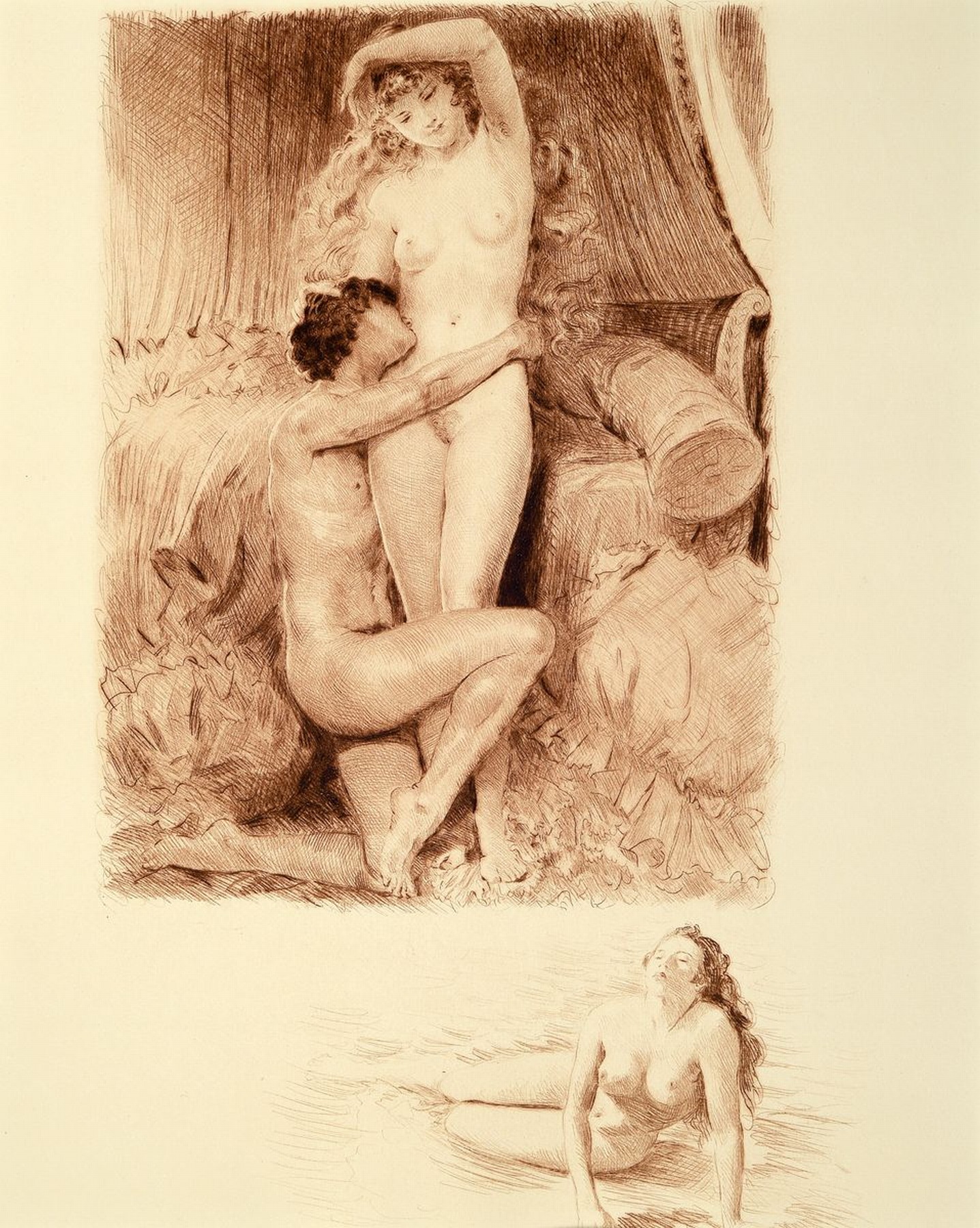Detail a: Paul Emile Becat, 1885-1960, war ein französischer Maler, Zeichner, Radierer, Hier: Konvolut aus 2 Werken , Titel: "Le Pied Fourchu", ...