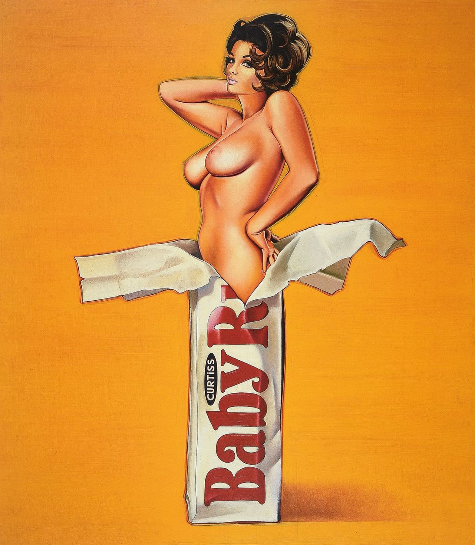 Mel Ramos 1935-2018, "Baby Ruth", Farboffset-Lithografie, Drucker/Verlag: publishing Company-Verlag 2004, PP, Motiv ca. 52x45cm, gesamt ca. ...