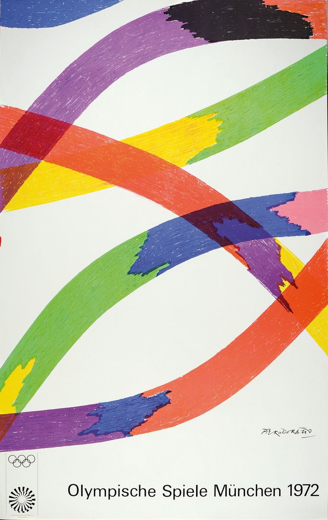 Detail a: 8 Original-graphische und 4 Reproduktions- Plakate der Olympischen Spiele München 1972 , Farblithographien bzw. Farbserigraphien, hier von: Victor ...