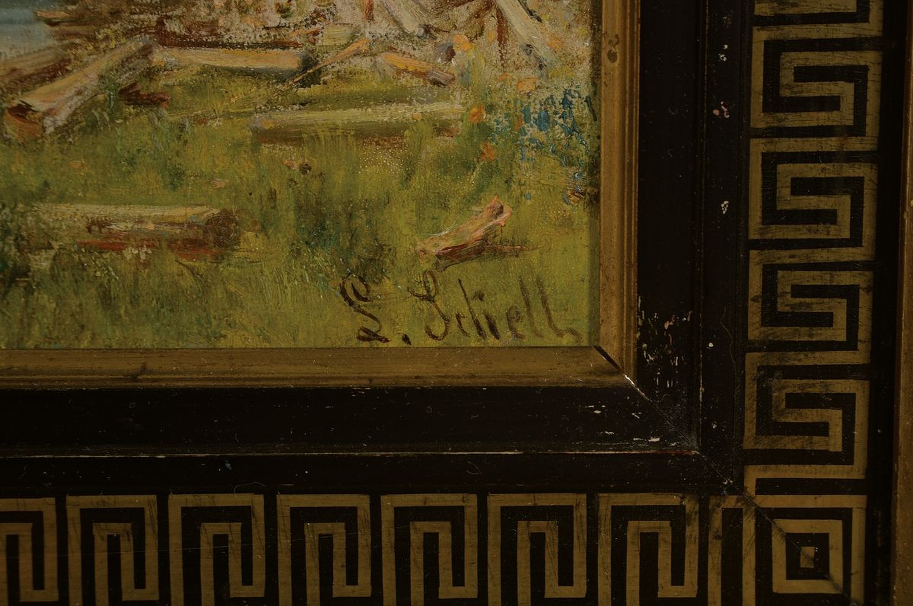 Detail a: Ludwig Skell, 1842 Obergünzburg - 1905 München, ab 1859 Studium an der Akademie der Bildenden Künste in München, Vertreter des Realismus, bekannt ...
