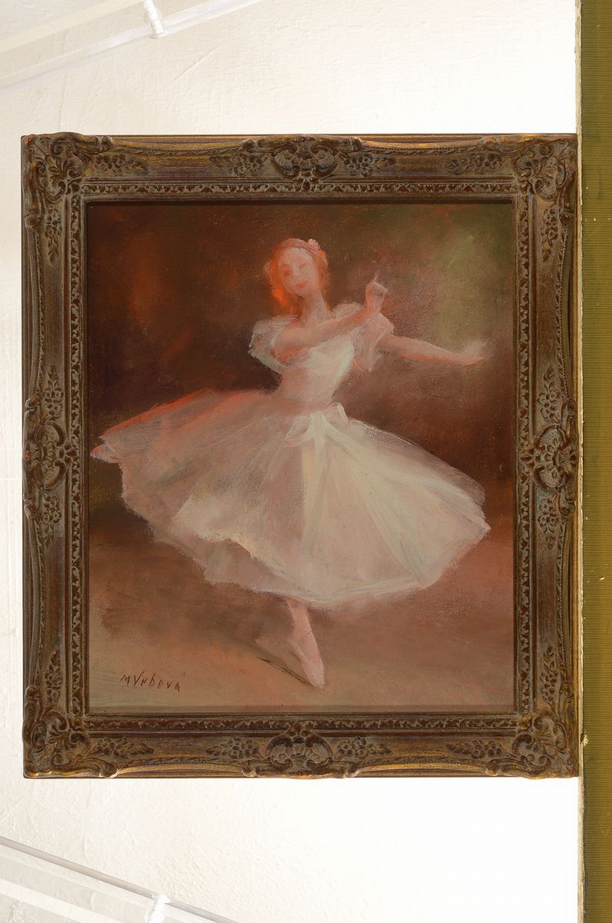 Detail k: Miroslava Marie Vrbova-Stefkova, 1909 Böhmen-1991 Stuttgart, Balletttänzerin, Öl/ Hartfaser, links unten signiert, ca. 30x25cm, R. ca. 36x31cm