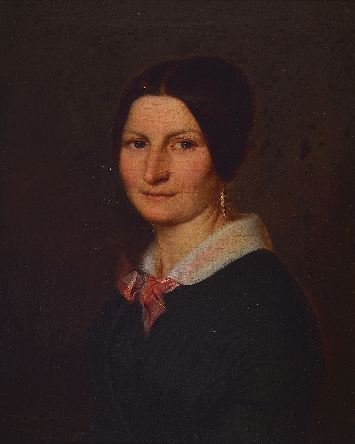 Detail a: T. Küber, datiert 1899, Paar Porträts von Mann und Frau, Öl/Lwd, altersbedingt krakeliert, eines signiert und datiert, je ca. 28x23cm, R. ca. ...