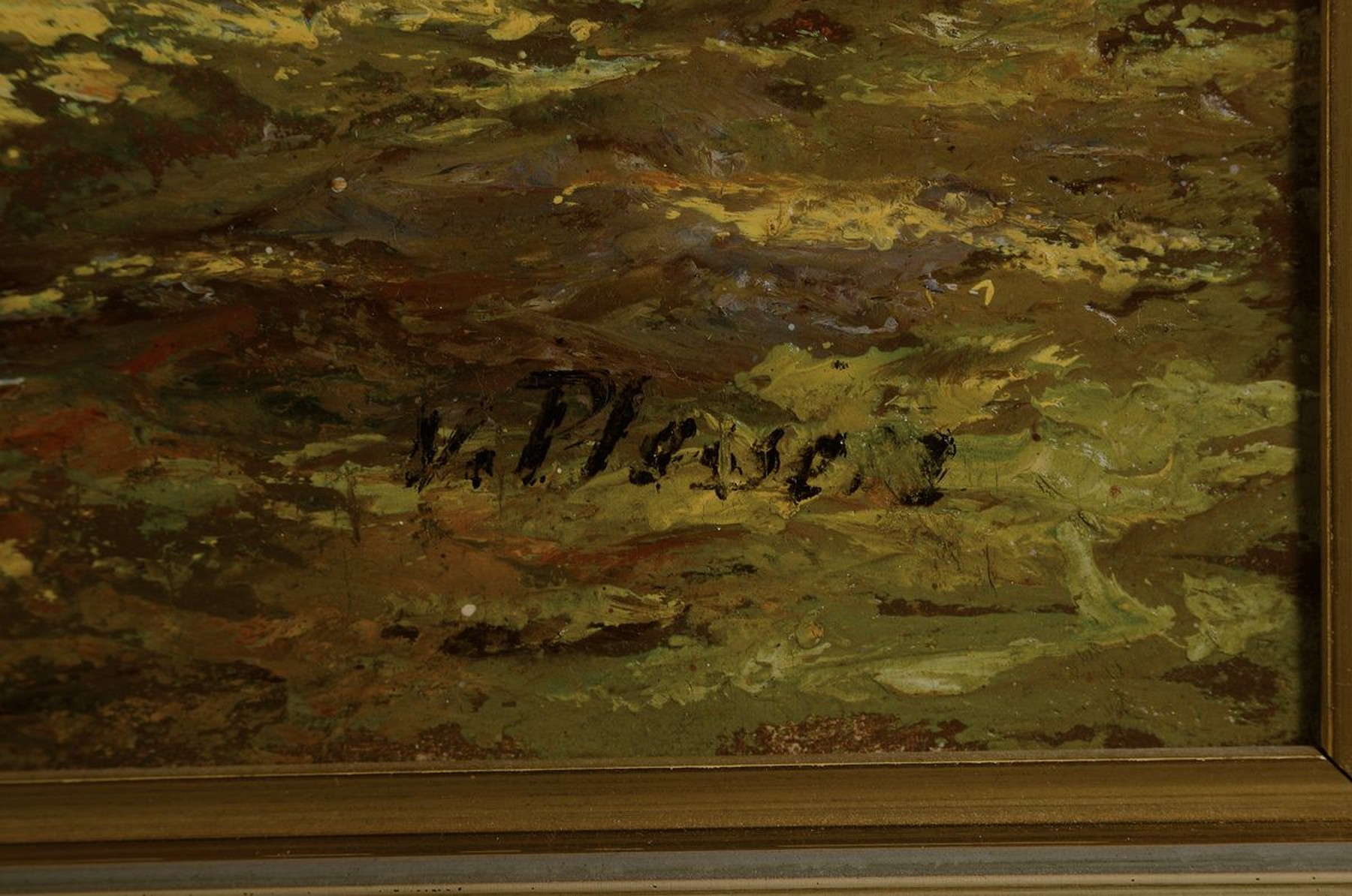 Detail a: Willy von Plessen, geb. 1886 Berlin, Herbstliche Waldlandschaft, Öl/Lwd, rechts unten signiert, ca. 60x80cm, R. ca. 72x92cm