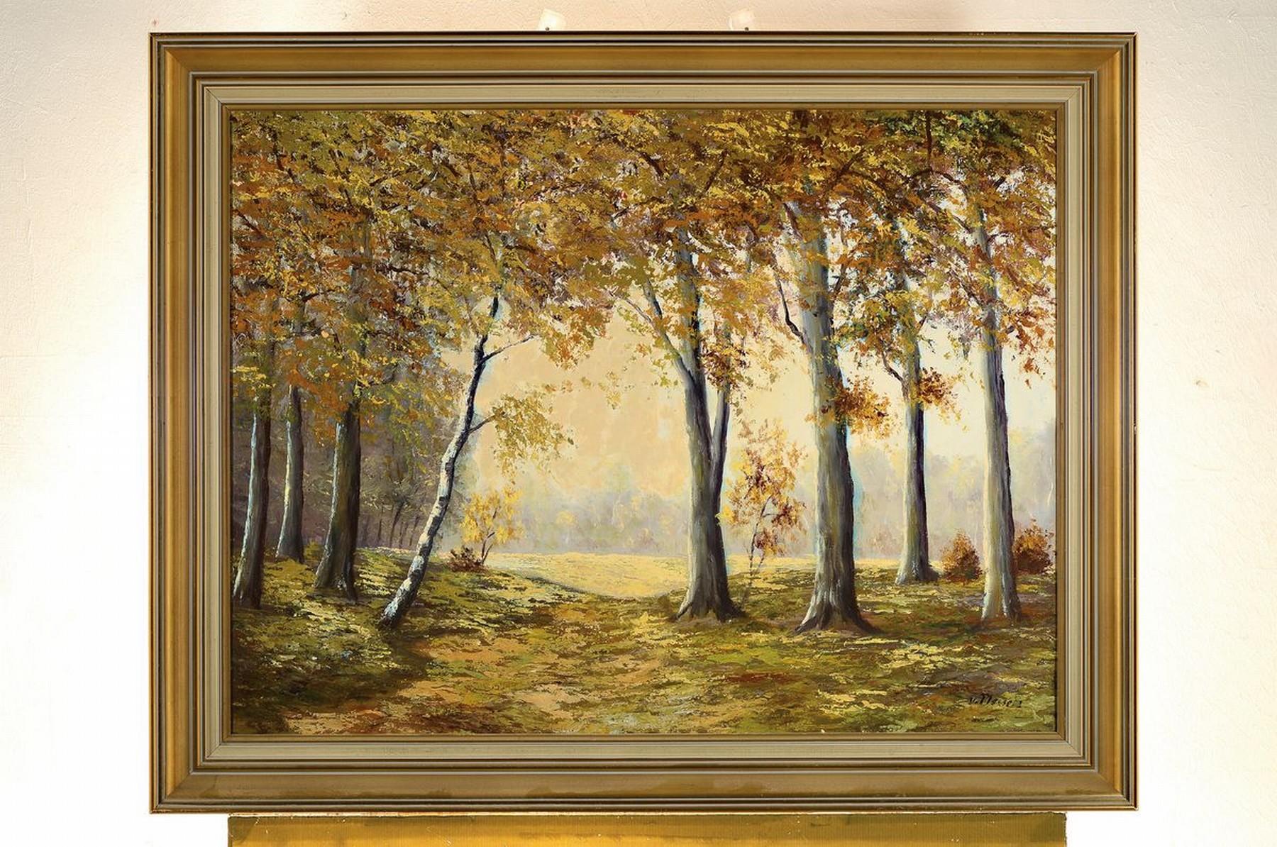 Detail k: Willy von Plessen, geb. 1886 Berlin, Herbstliche Waldlandschaft, Öl/Lwd, rechts unten signiert, ca. 60x80cm, R. ca. 72x92cm