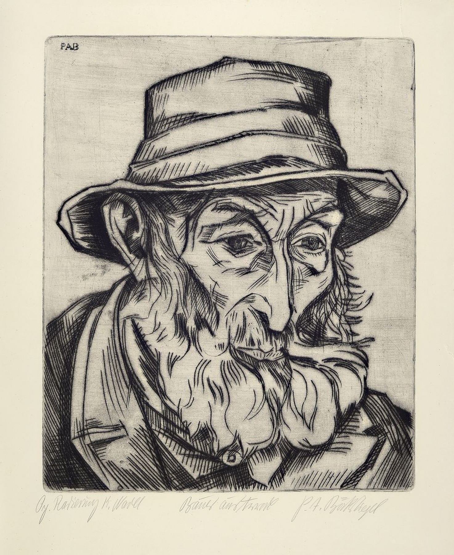 Peter August Böckstiegel, 1889 Arrode/Werther-1951 ebenda, Studium an der Dresdener Akademie, Mitbegründer der Dresdener Sezession, hier Porträt ...