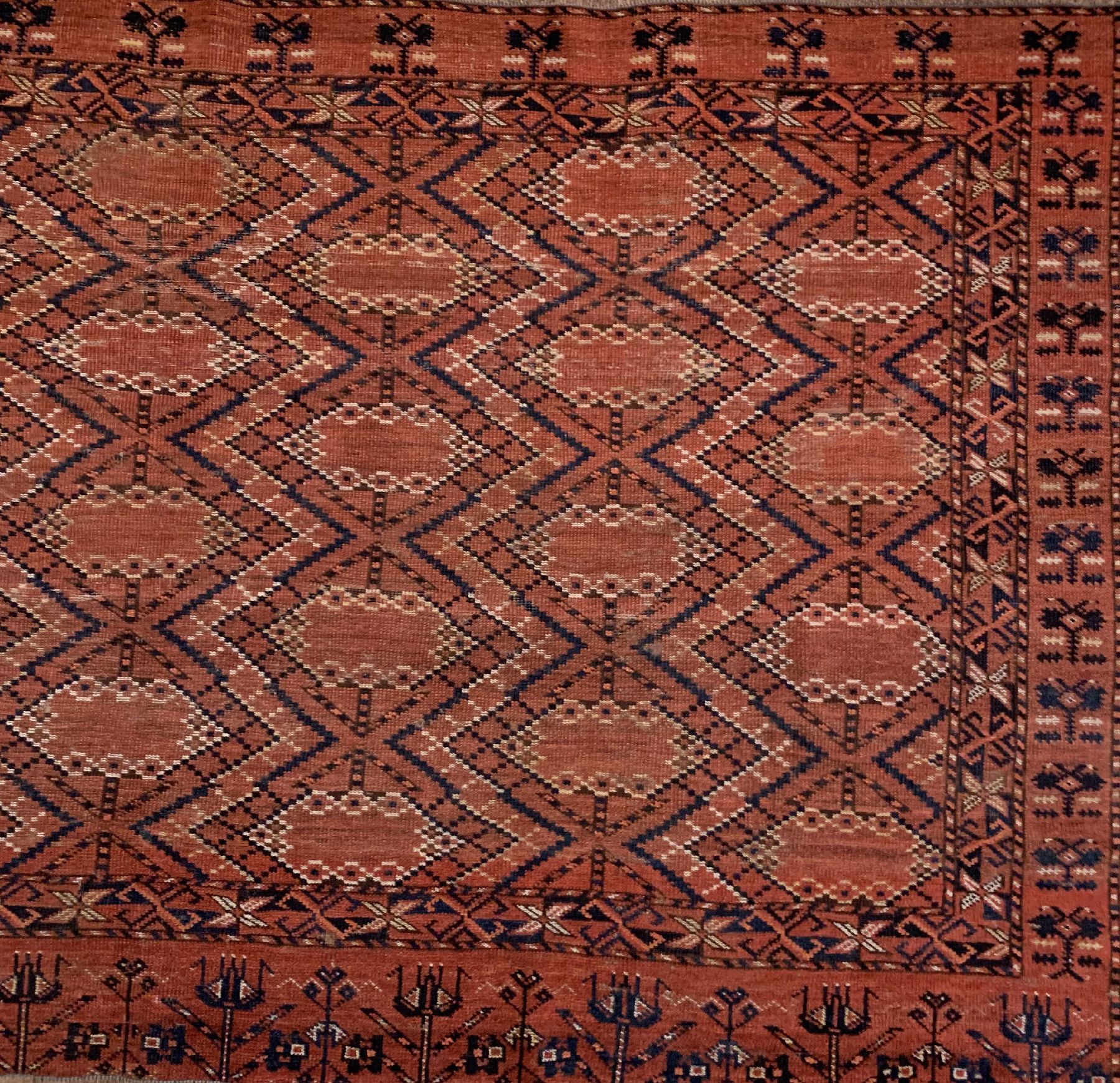 Detail a: Ersari Beschir Djowal, Turkmenistan, mitte 19 Jhd, Wolle geknüpft auf Wolle, ca. 204 x 114 cm, EHZ: 3-4