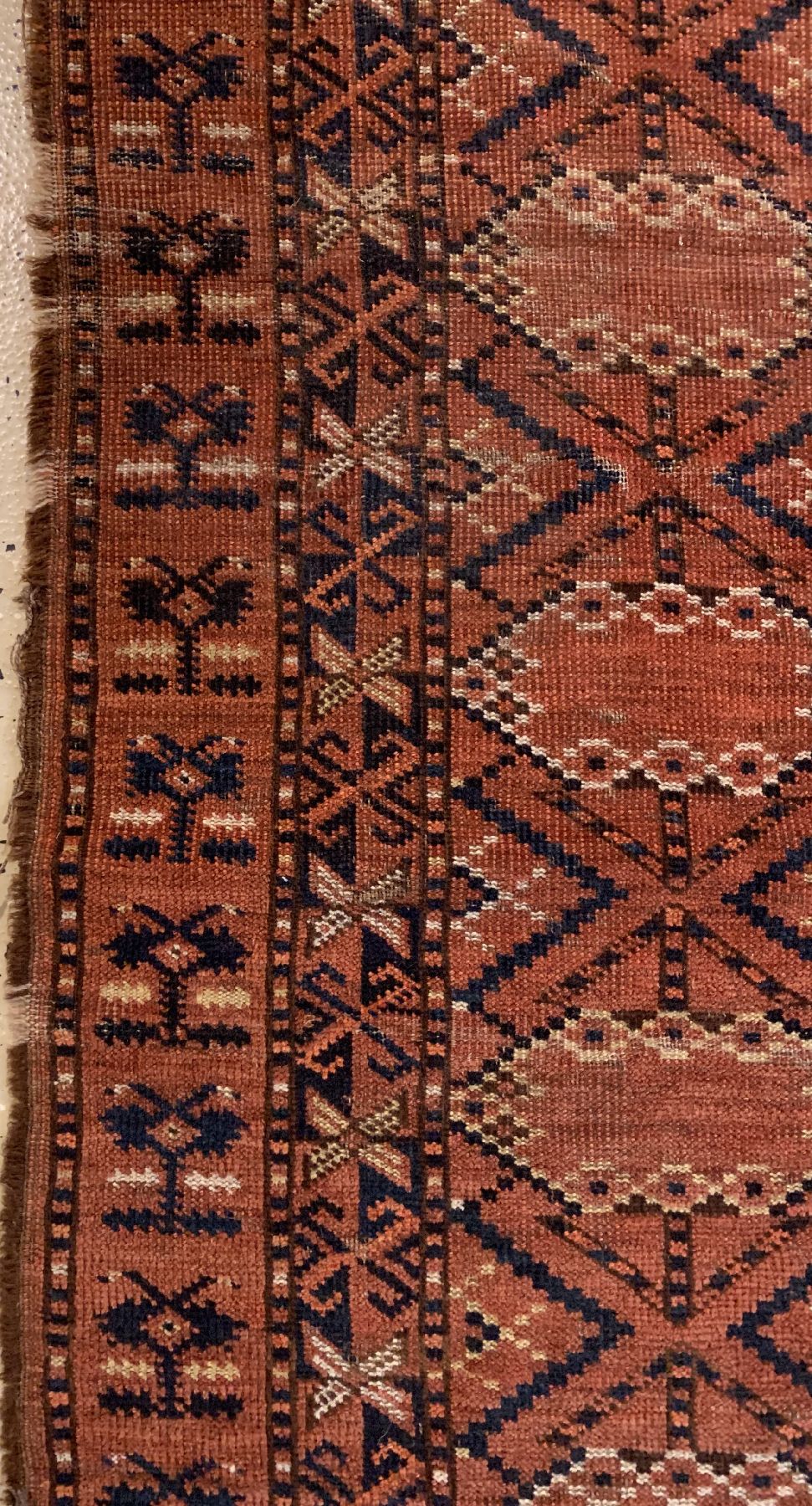 Detail c: Ersari Beschir Djowal, Turkmenistan, mitte 19 Jhd, Wolle geknüpft auf Wolle, ca. 204 x 114 cm, EHZ: 3-4