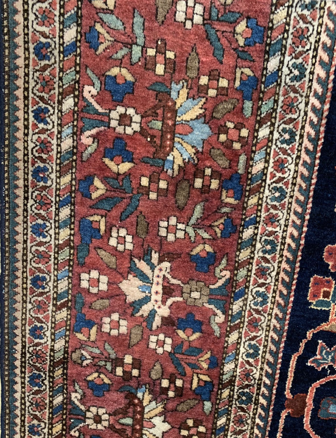 Detail c: Antiker feiner Farahan, Persien, Ende 19 Jhd, Korkwolle geknüpft auf Baumwolle, ca. 366 x 261 cm, EHZ: 2-3