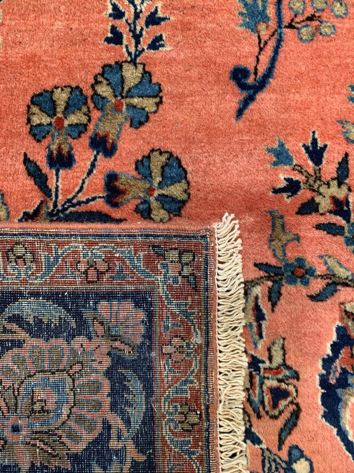 Detail e: Feiner Manchester Keschan, Persien, um 1910/1920, Korkwolle geknüpft auf Baumwolle, ca. 201 x 127 cm, EHZ: 2-3(guter Zustand).