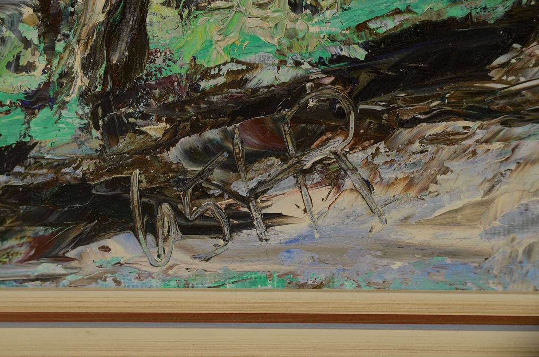 Detail c: Heinz Reiss, 1923-2012 Haßloch, Blühende Obstbäume, Öl/Hartfaser, monogr., ca. 50x60cm, R. ca. 55x65cm