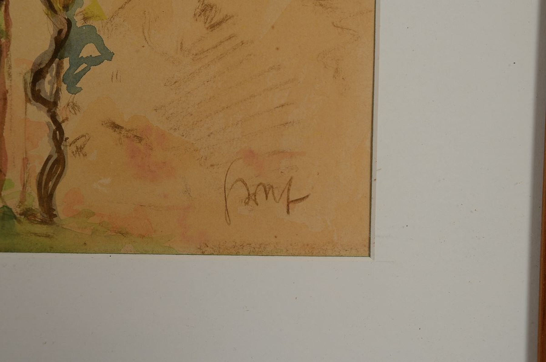 Detail a: Karl Graf, 1902-1986 Speyer, Blick auf die Limburg, Aquarell, rechts unten signiert, ca. 38x54cm, PP, u.Gl., R. ca. 53x68cm