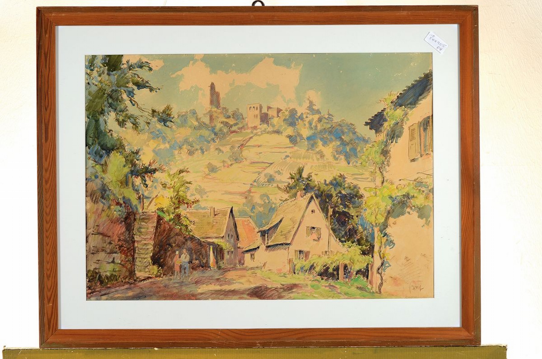 Detail k: Karl Graf, 1902-1986 Speyer, Blick auf die Limburg, Aquarell, rechts unten signiert, ca. 38x54cm, PP, u.Gl., R. ca. 53x68cm