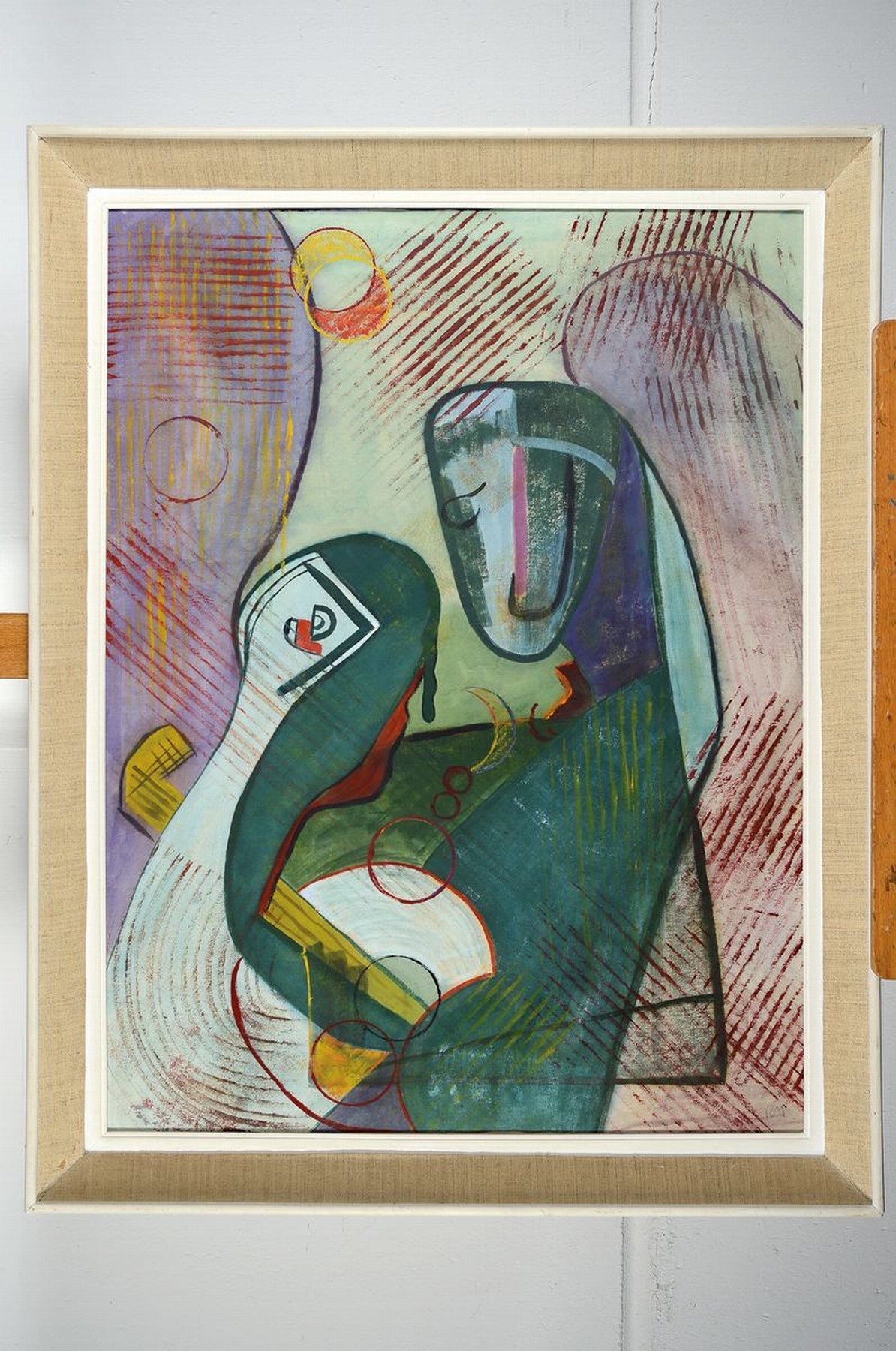Detail k: Rolf Müller-Landau, 1903-1956, Zwei Figuren, Mischtechnik auf Papier, rechts unten monogrammiert, ca. 71x54cm, u.Gl., R. ca. 83x65cm