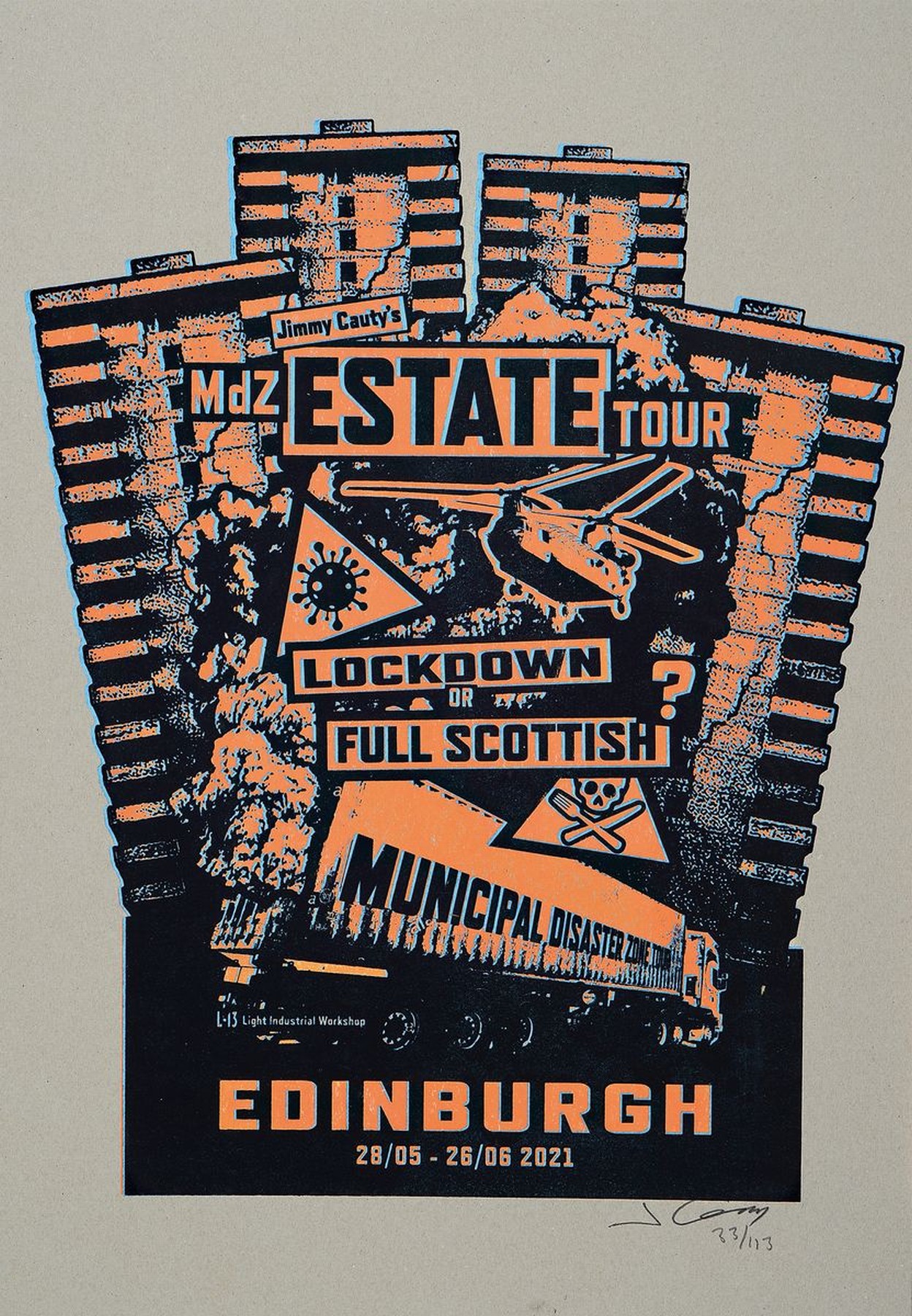 Detail a: Jimmy Cauty,geb. 1956, Konvolut aus 2 Werken, Farbsiebdruck/Karton, je re. unten sign., num., ca. 62x43 cm, 60x42 cm