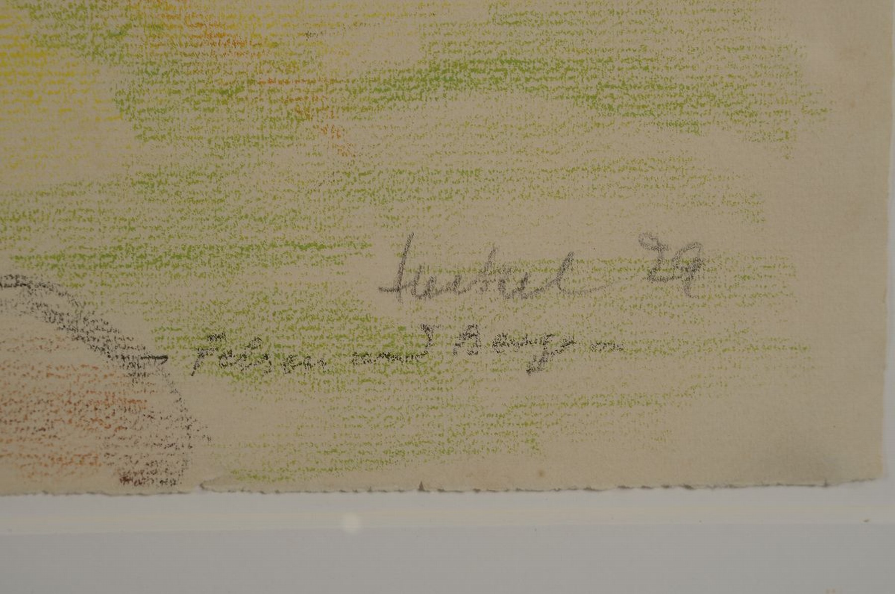 Detail a: Erich Heckel,1883-1970, Felsen und Berge, Farbkreide auf Papier, rechts unten signiert, datiert 29 und betitelt , ca. 48.5x62.5cm, unter Glas, R.ca. ...