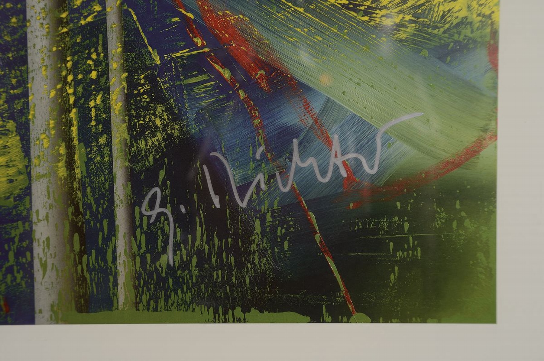Detail a: Gerhard Richter, geb. 1932, "luno (528), 1983", Kunstdruck 2008, handsign., unter Plexiglas gerahmt, gesamt ca. 63x56 cm