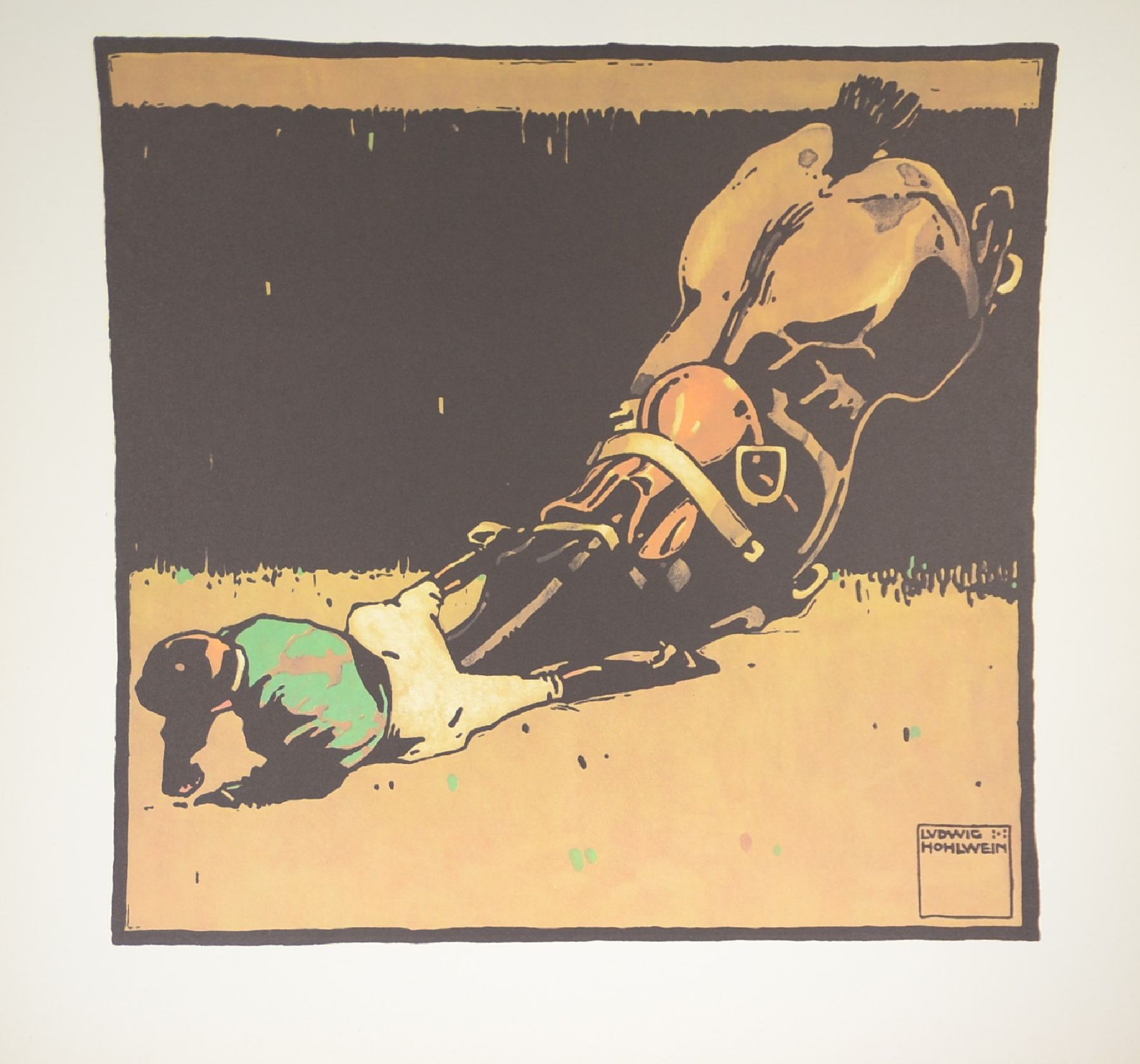 Detail e: Ludwig Hohlwein, 1874-1949,, Turf, 12 Farblithographien als späterer Druck der Serie von 1909, Blattgr. je ca. 50x50cm