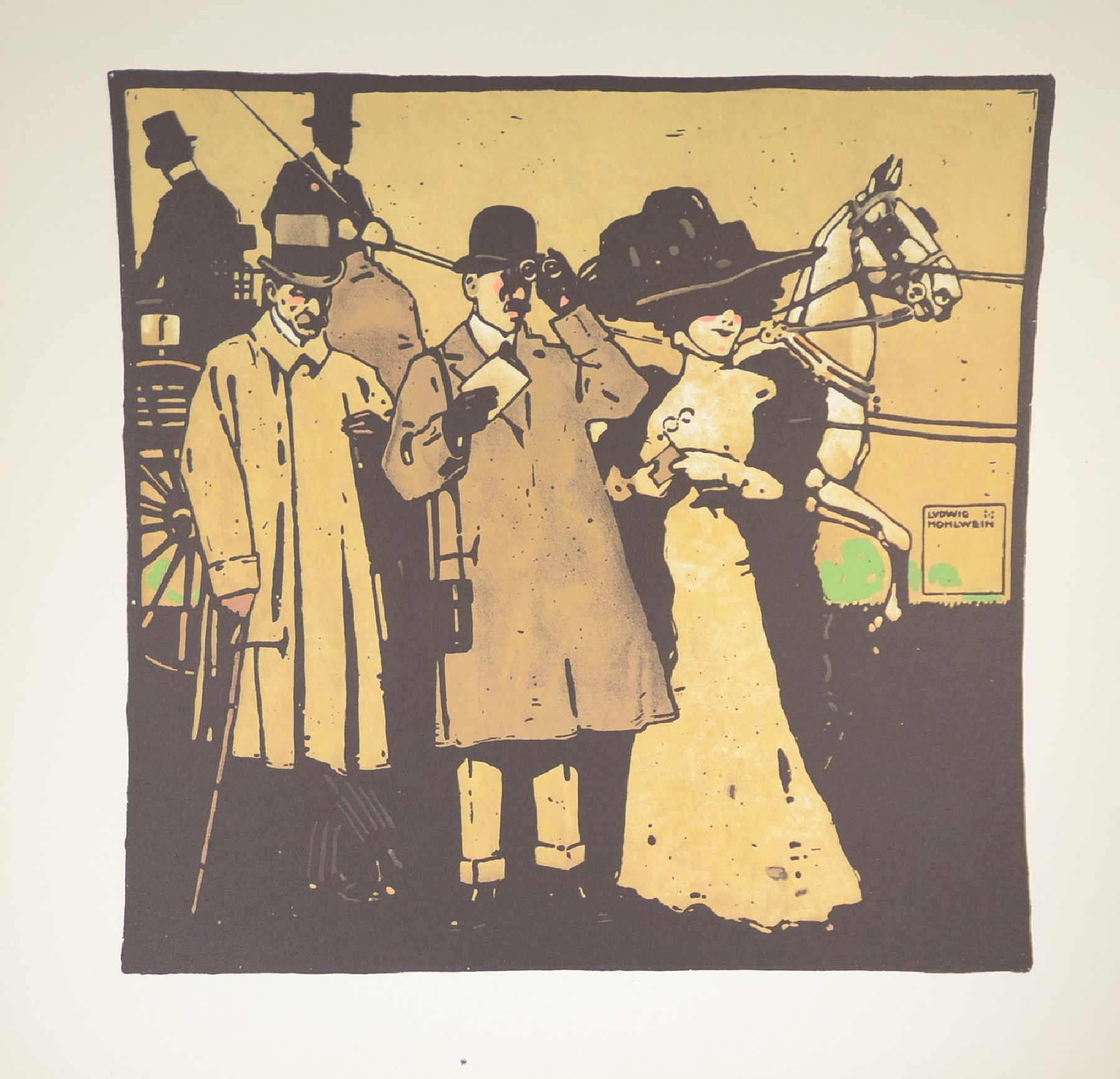 Detail f: Ludwig Hohlwein, 1874-1949,, Turf, 12 Farblithographien als späterer Druck der Serie von 1909, Blattgr. je ca. 50x50cm