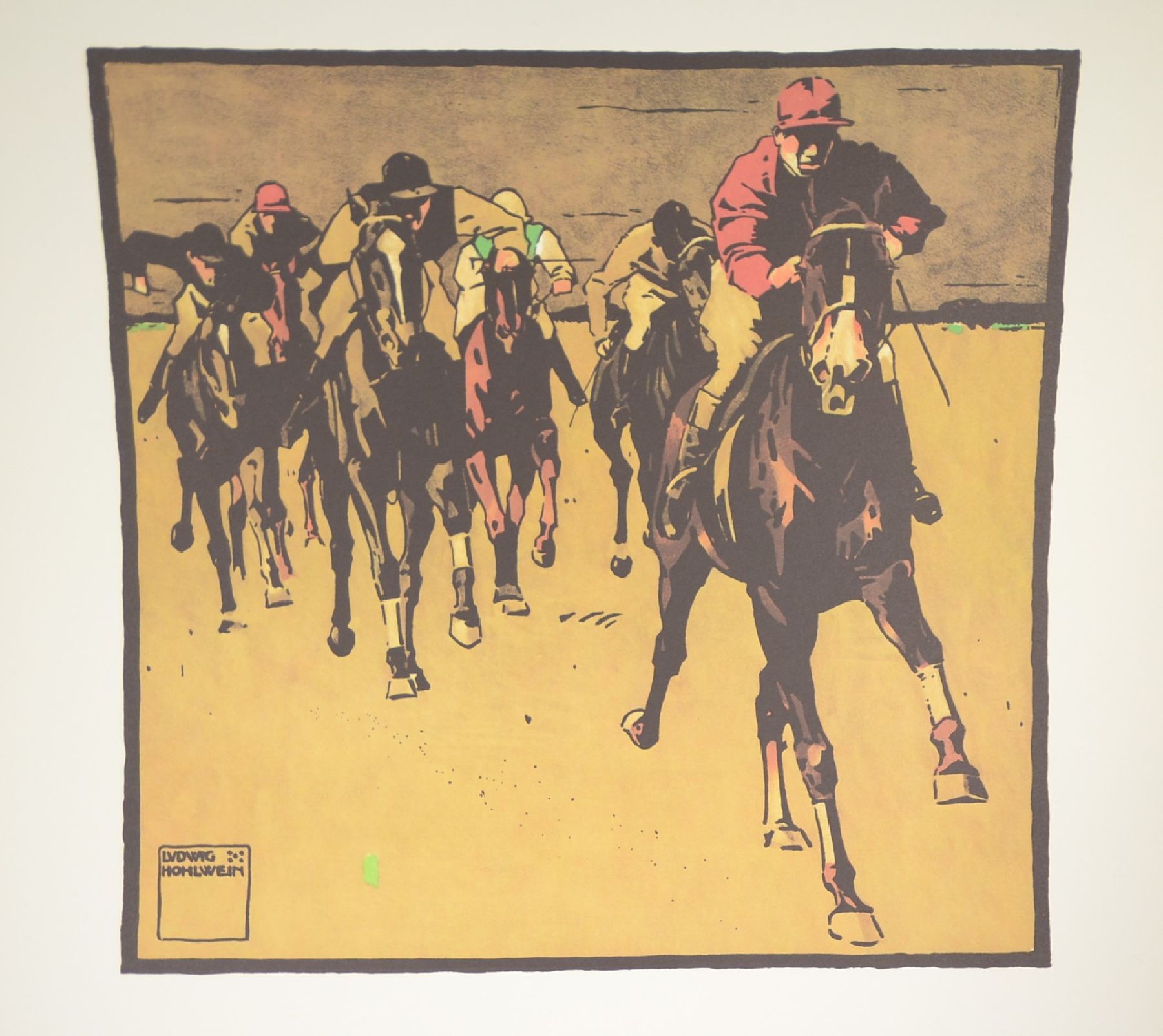 Detail j: Ludwig Hohlwein, 1874-1949,, Turf, 12 Farblithographien als späterer Druck der Serie von 1909, Blattgr. je ca. 50x50cm