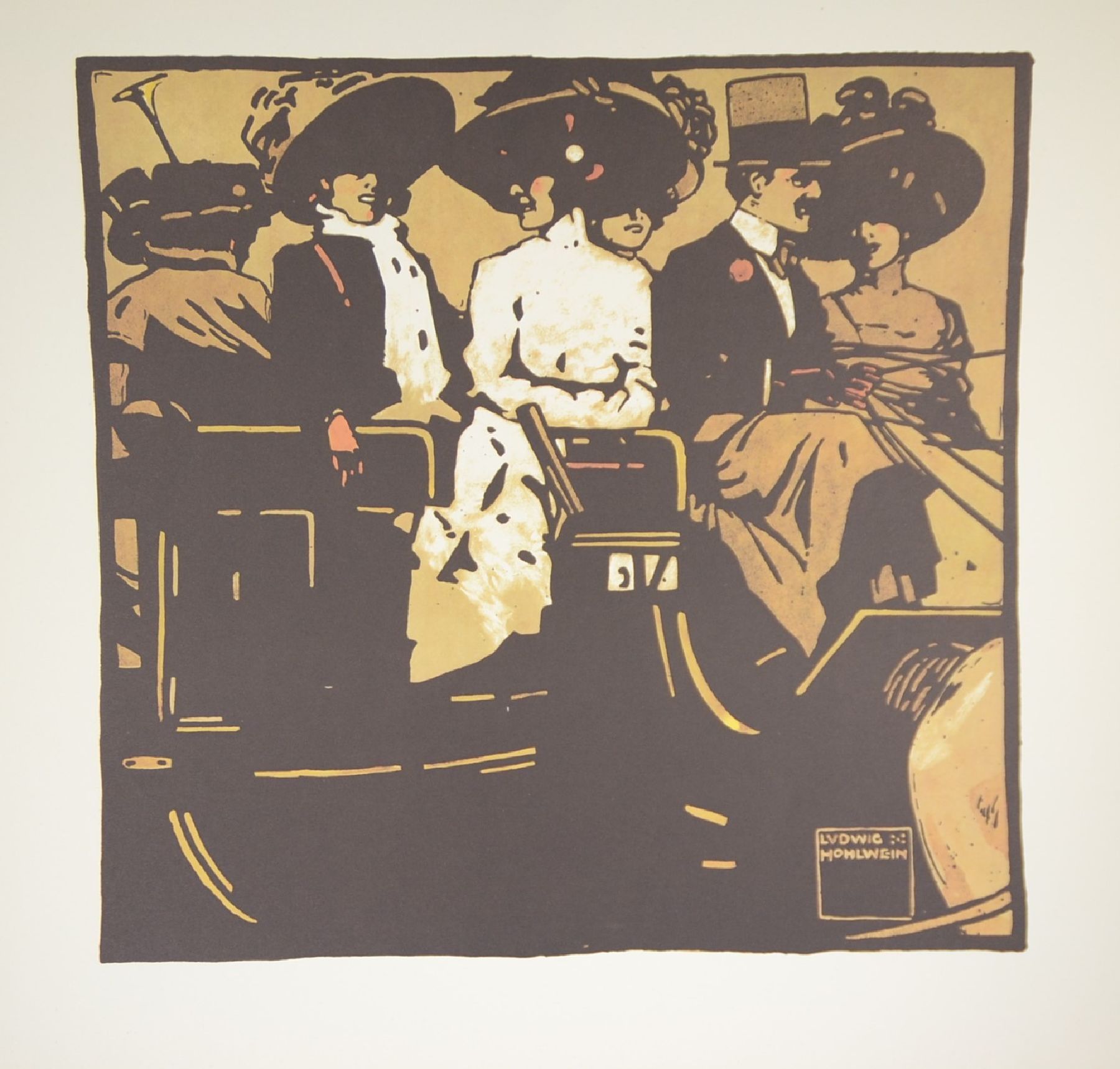 Detail k: Ludwig Hohlwein, 1874-1949,, Turf, 12 Farblithographien als späterer Druck der Serie von 1909, Blattgr. je ca. 50x50cm