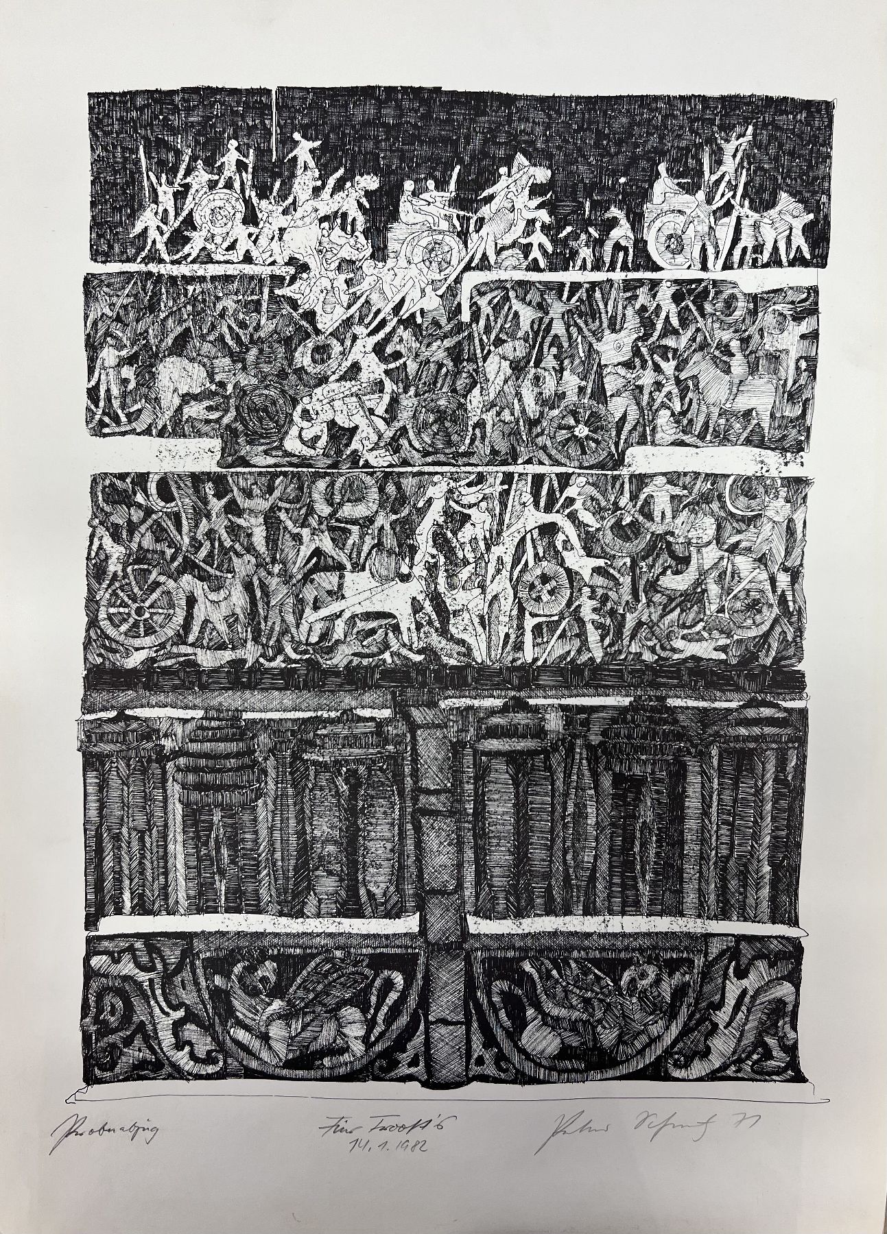 Detail a: Umfangreiches Konvolut Grafik verschiedener moderner und zeitgenössischer Künstler, Arbeiten diverser grafischer Techniken, u.a. von Urusula ...