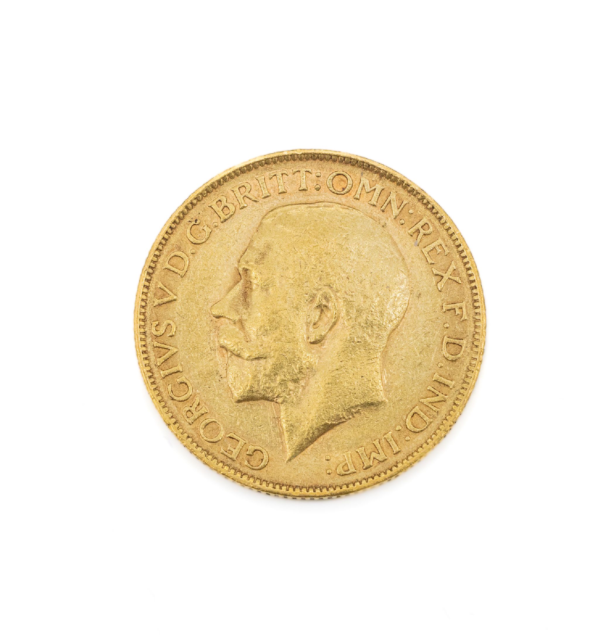 Goldmünze, Sovereign, Großbritannien, 1917, George V., RV: Heiliger Georg hoch zu Ross im Kampf mit dem Drachen