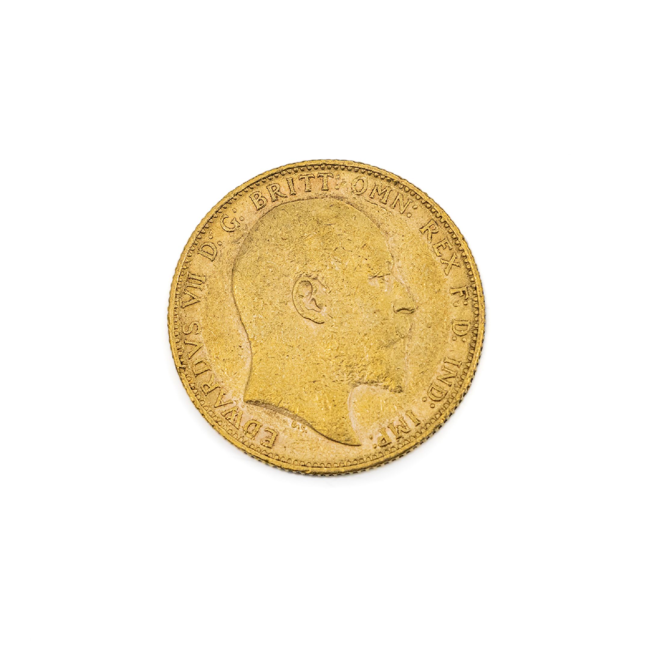 Goldmünze, Sovereign, Großbritannien, 1904, George V., RV: Heiliger Georg hoch zu Ross im Kampf mit dem Drachen