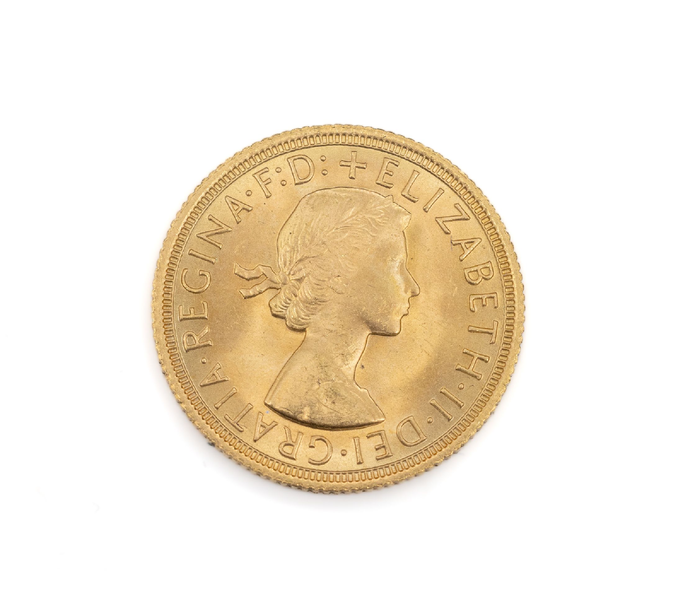 Goldmünze, Sovereign, Großbritannien, 1968, Elizabeth II., RV: Heiliger Georg hoch zu Rossim Kampf mit dem Drachen