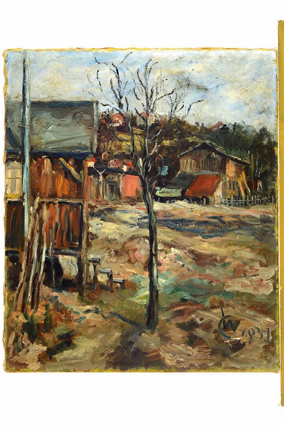 Detail k: Carl Wahler, 1863 Esslingen/Neckar-1931 Stuttgart, Stadtansicht aus dem Todesjahr des Künstlers, vorwiegend koloristische Auffassung einer ...