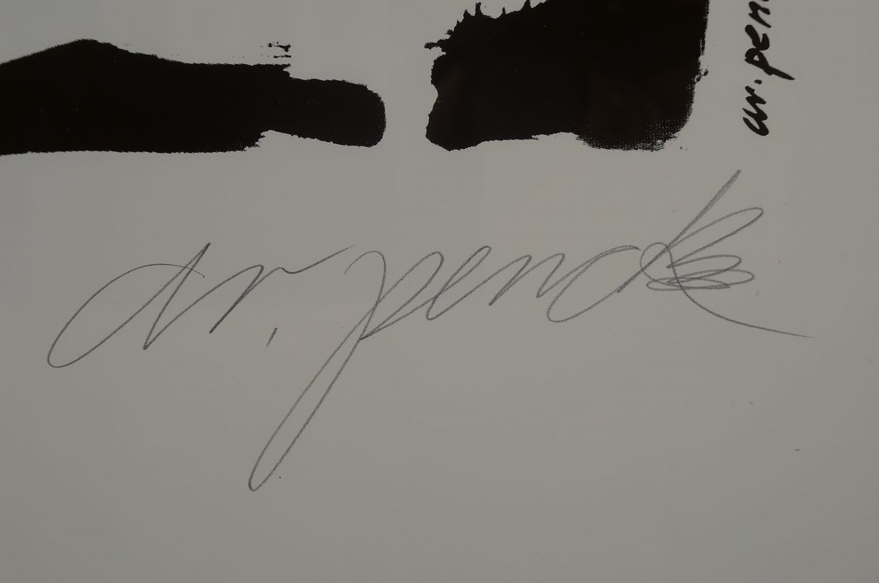 Detail a: A.R. Penck, 1939-2017, Serigrafie auf Karton , "Flagge zeigen", handsign., aus 1995, Auflage 35, verso num. 30/35, Blattgr. 84x59,5cm, R. ...