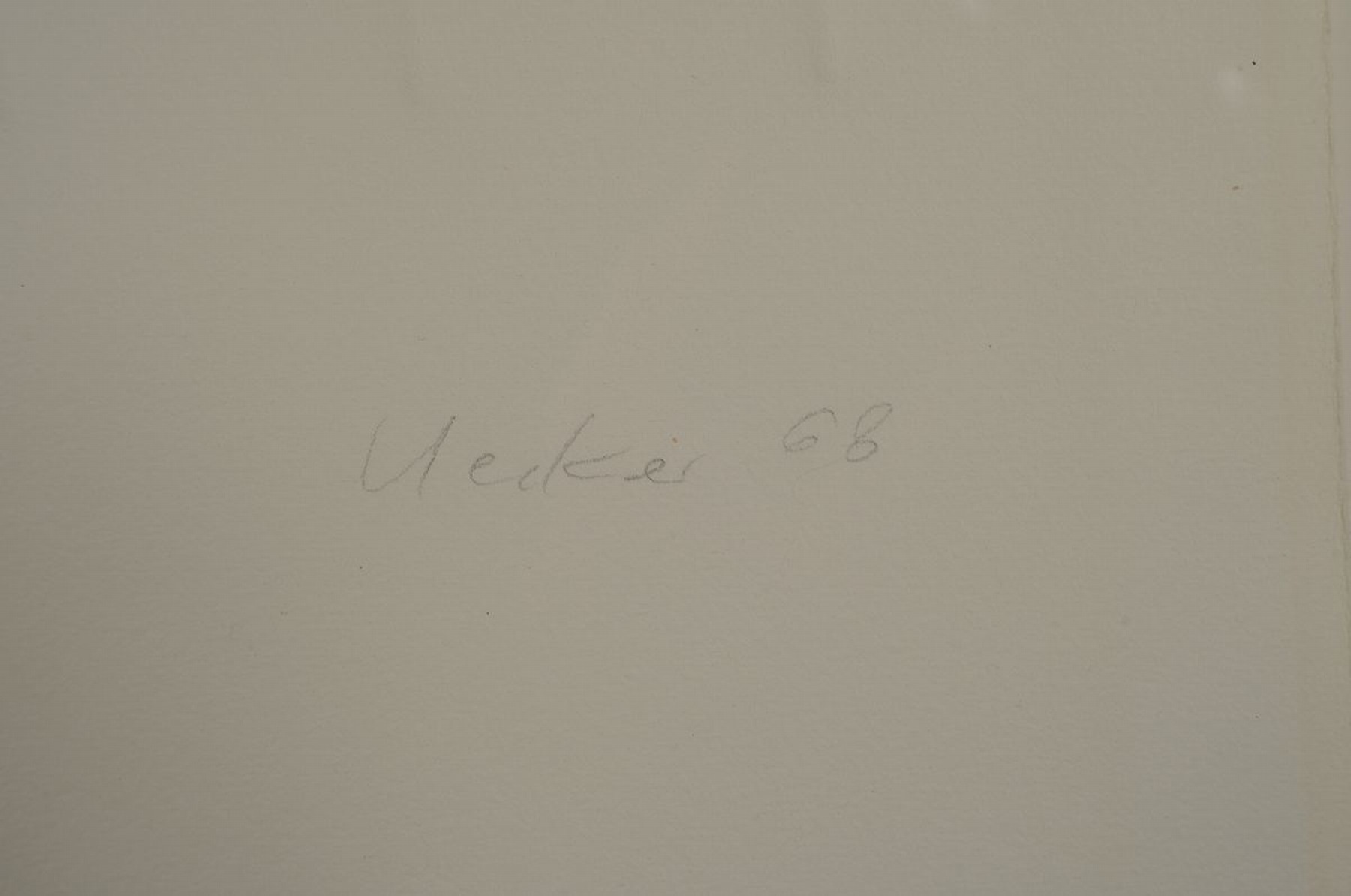 Detail b: Günther Uecker, geb. 1930, "parallele Reihung", Prägedruck auf dickem Büttenpapier, re. u. handsigniert, dat. 68, links num.54/100 , ...