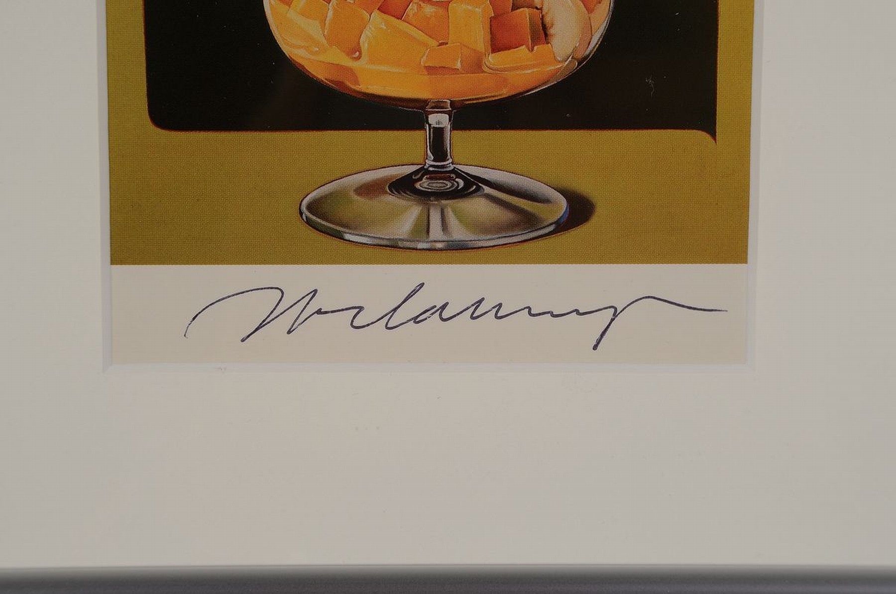 Detail a: Mel Ramos, 1935-2018, "Fruit Salat", 1965, Offsetlithografie, handsign., unter Plexiglas gerahmt, Motiv ca. 16x11,5 cm, R. 24,5x20 cm