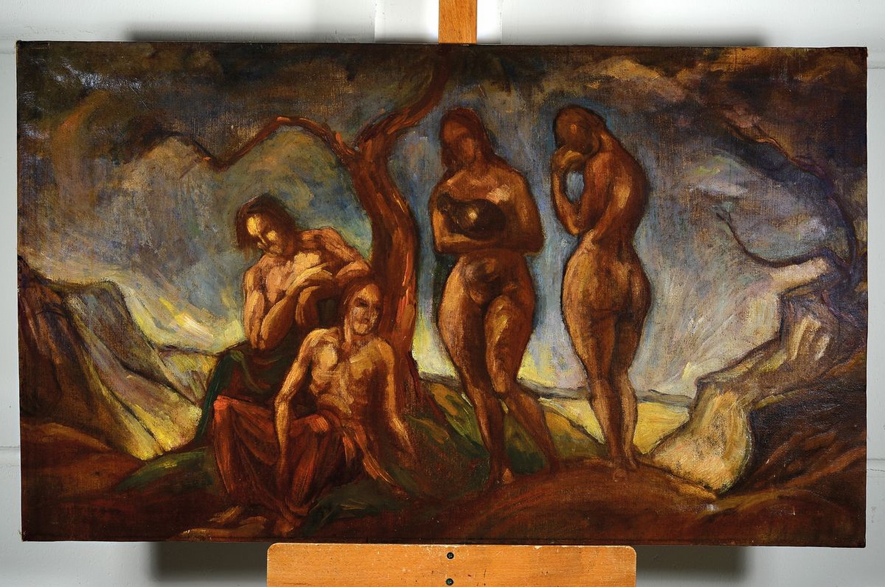 Detail k: Zuschreibung: Ludwig von Hofmann, 1861-1945, mythologische Szene, entstanden wohl in seiner Zeit in Rom, Öl/Lwd, unsigniert, ca. 67x112cm