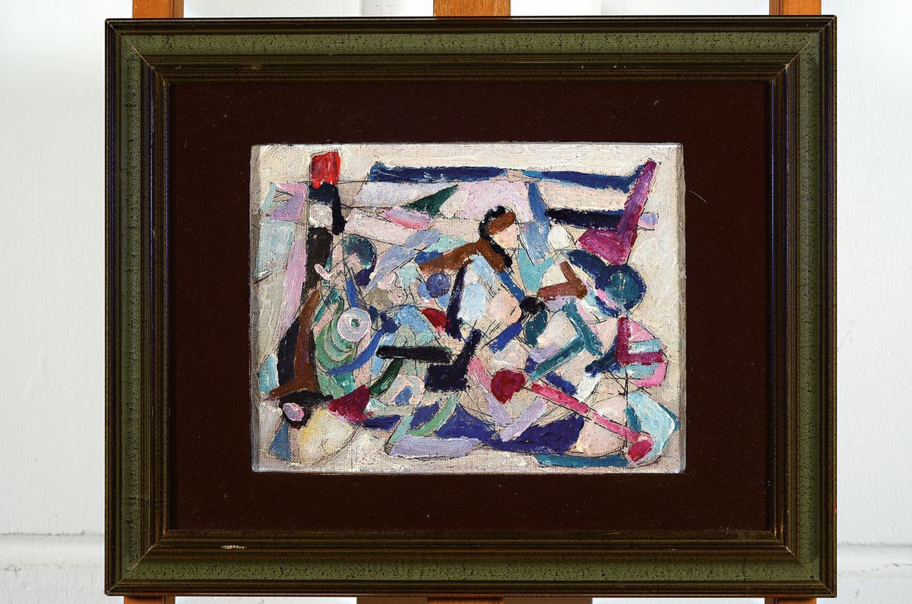 Detail k: Kurt König, 1915 Ludwigshafen-1999 Badenweiler , Kindergruppe am Strand, Öl/Lwd/Holz, rückseitig signiert und bezeichnet, ca. 21.5x 28cm, Rahmen ...