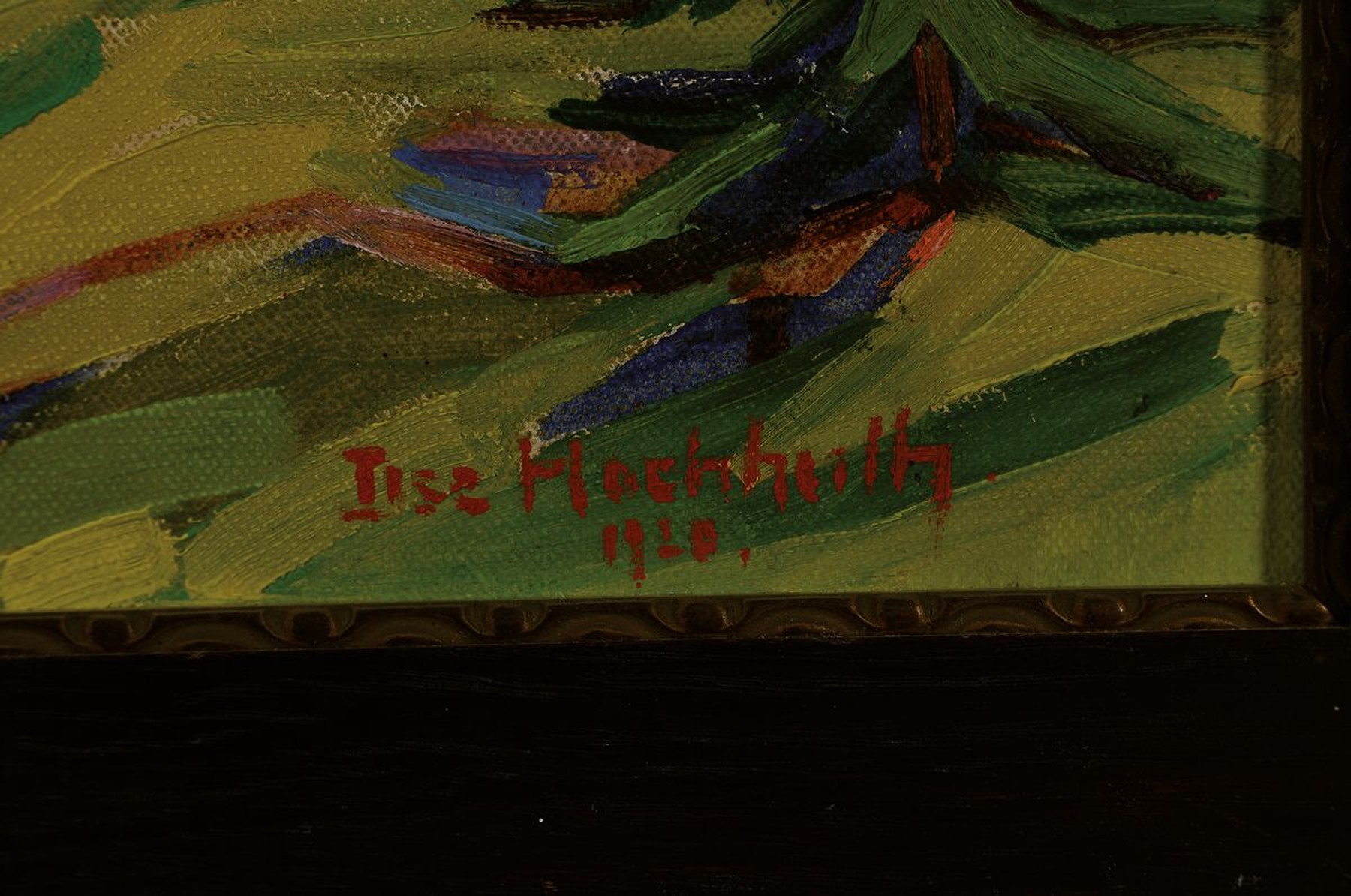 Detail a: Ilse Hochhuth, Wiesbadener Künstlerin, Mitglied der Freien Künstlerschaft Wiesbaden, die 1925 von Otto Ritschel gegründet wurde, hier: Hügelige ...