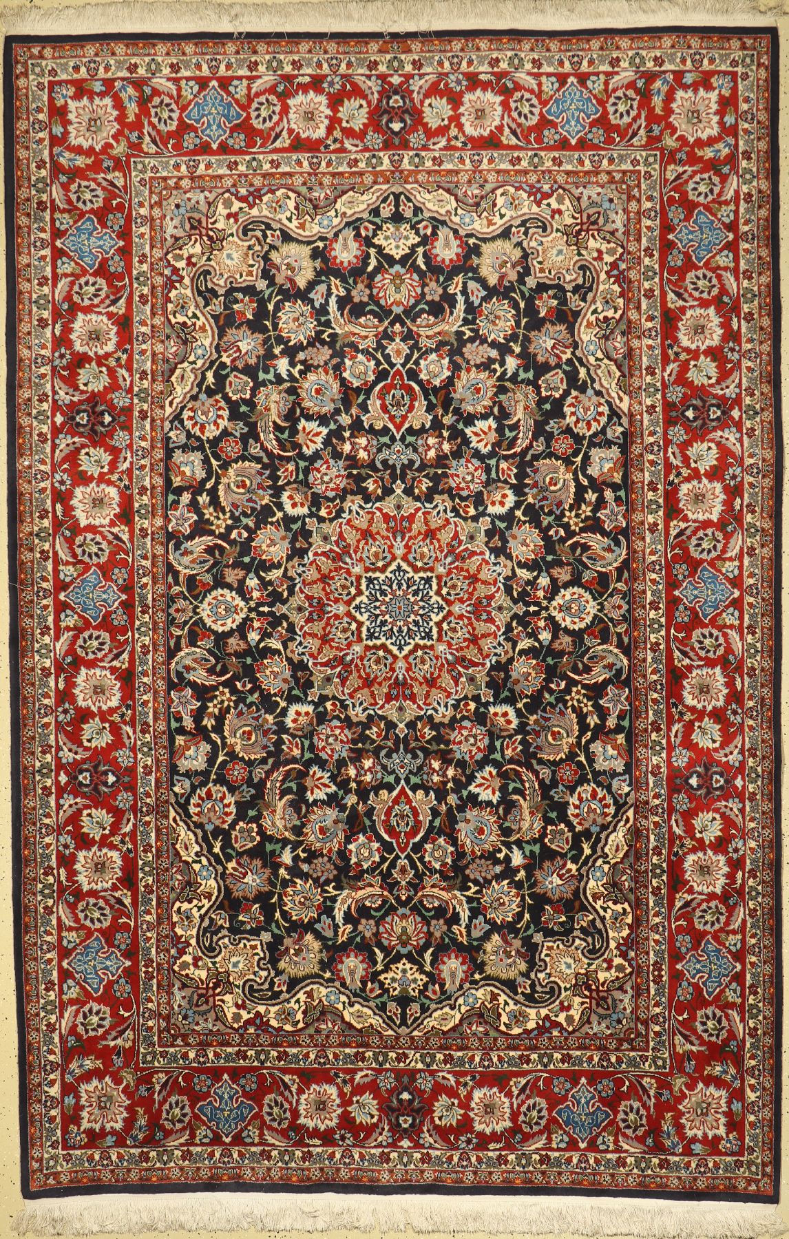 Yazd fein (Scherkat), Persien, ca. 40 Jahre, Korkwolle, ca. 305 x 200 cm, EHZ: 2