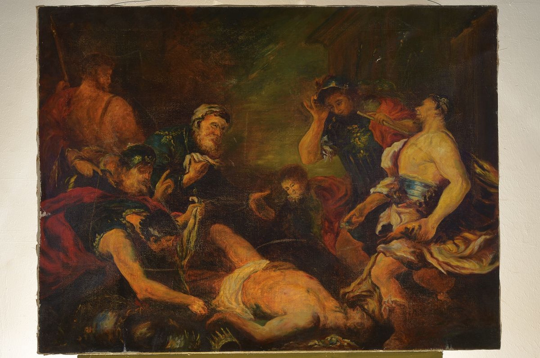 Detail k: Unbekannter Künstler, 2. Hälfte 19. Jh., Kopie nach dem Gemälde: Alexander der Große vor dem getöteten Darius III. von Francesco Guardi ...