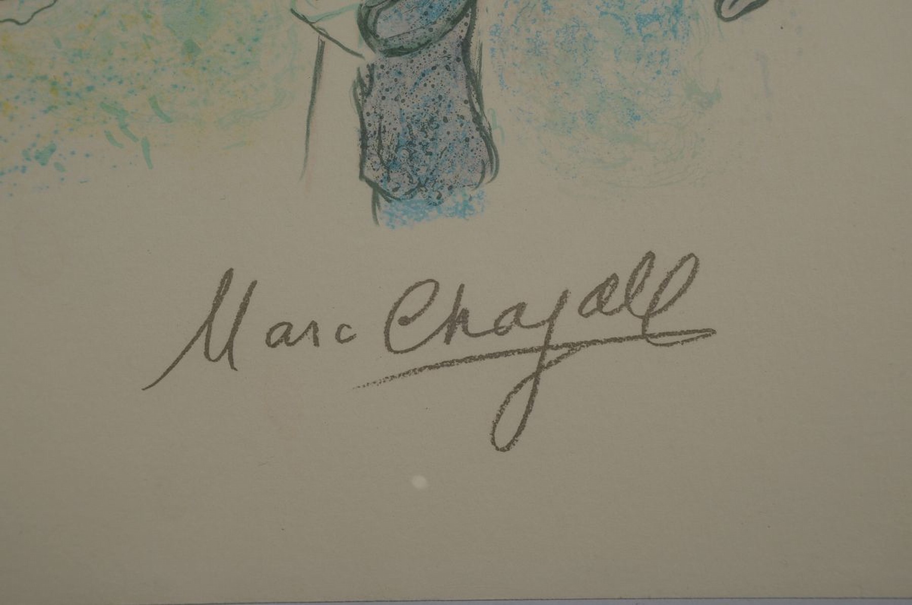 Detail a: Marc Chagall, 1887-1985, Procession Noel, Farblithographie im Druck signiert, num. 410/500, ca. 67x98cm, u.Gl., R. ca. 67x103cm