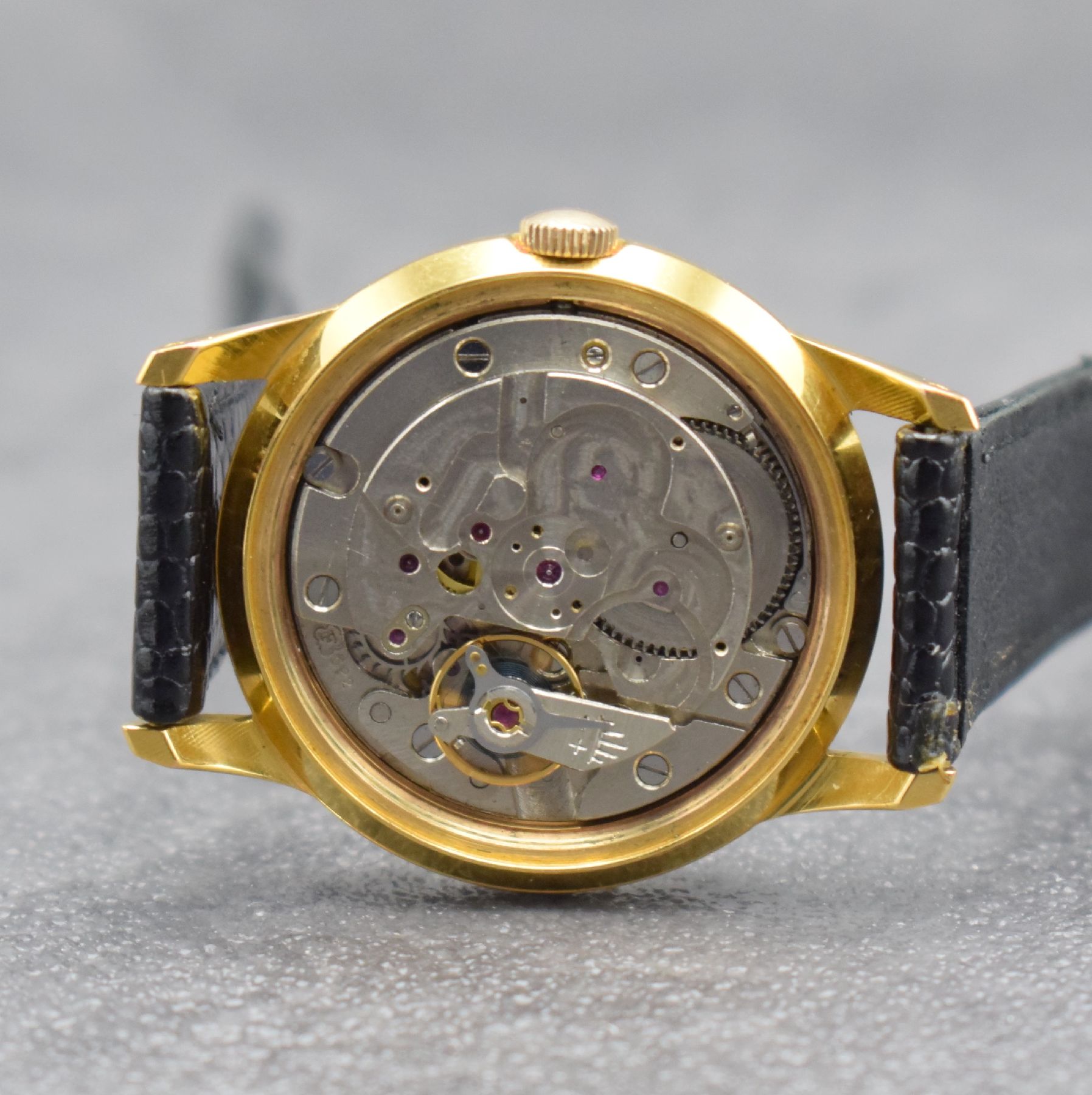 Detail g: ERGUEL / FELSA PROTOTYP mit 36000Ah, Schweiz um 1965, Handaufzug, verg. Gehäuse, Stahlboden geschr., vers. Zifferblatt, Datum b. 3, gold. Std.-Ind. ...