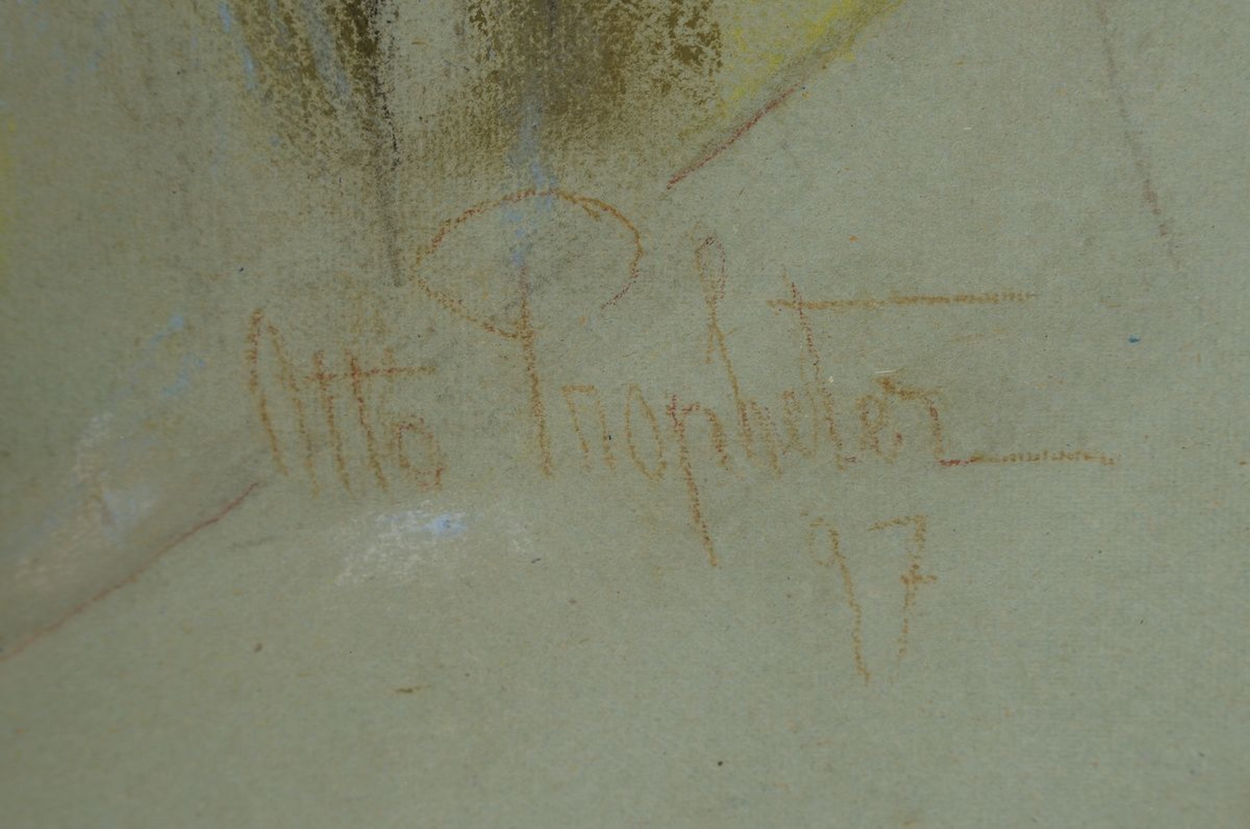 Detail c: Otto Propheter, 1875 Mannheim - 1927 Karlsruhe, Porträt einer jungen Frau, über ihre Schulter blickend, Pastell auf Papier, signiert und datiert ...