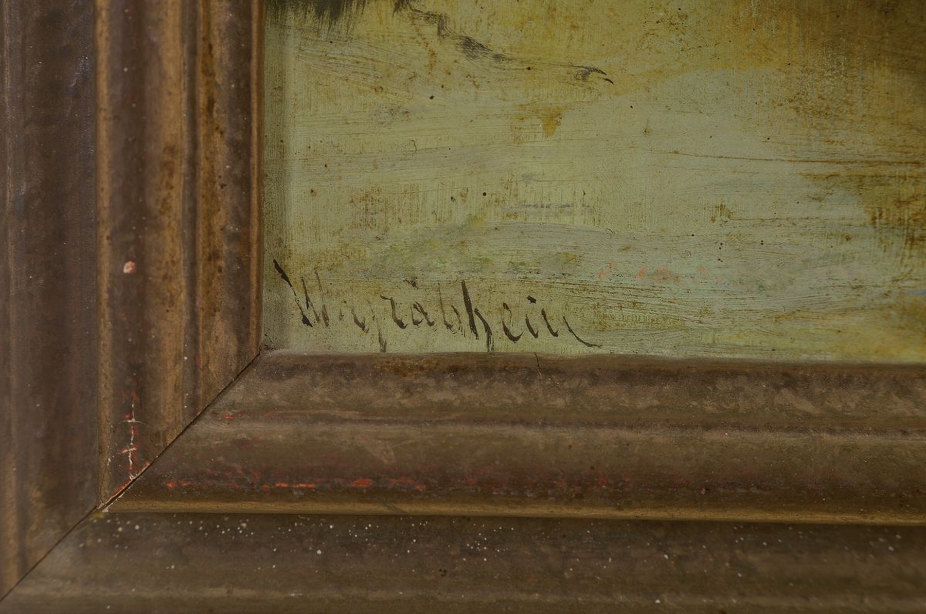 Detail b: Wilhelm Gräbhein, 1859 Bienstädt bei Gotha-1930 München, Studium an der Akademie München bei Löfftz und Liezen-Meyer, stellte im Münchener ...