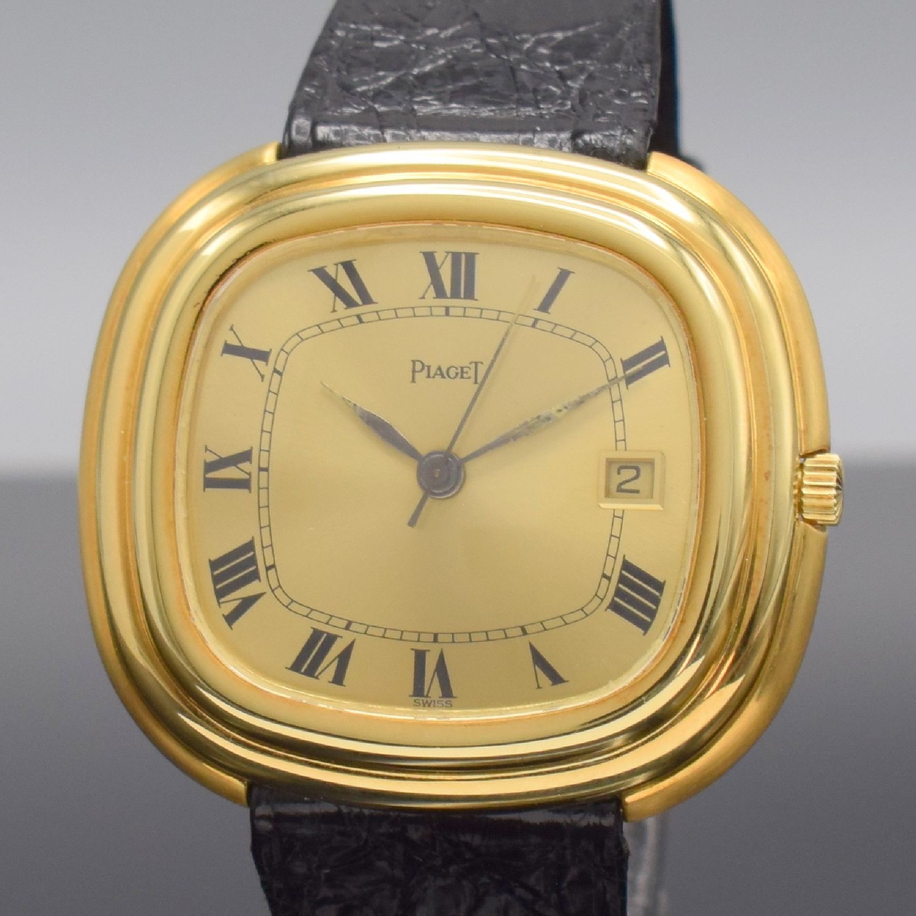 Detail c: PIAGET seltene übergroße Herrenarmbanduhr mit Kaliber "BETA 21" in GG 750/000 Referenz 15101, Schweiz um 1970, quarz, massives gestuftes ...
