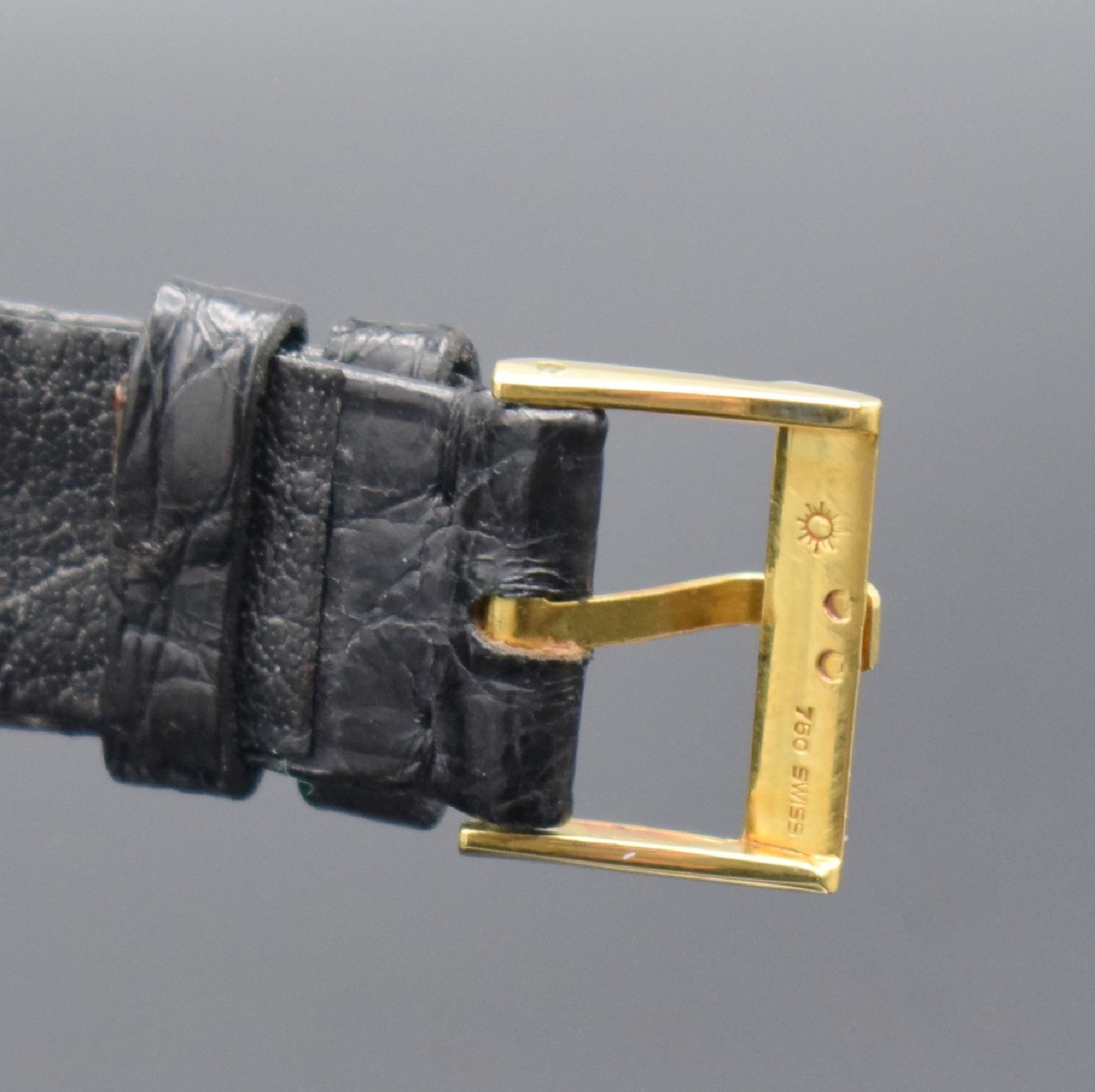 Detail f: PIAGET seltene übergroße Herrenarmbanduhr mit Kaliber "BETA 21" in GG 750/000 Referenz 15101, Schweiz um 1970, quarz, massives gestuftes ...