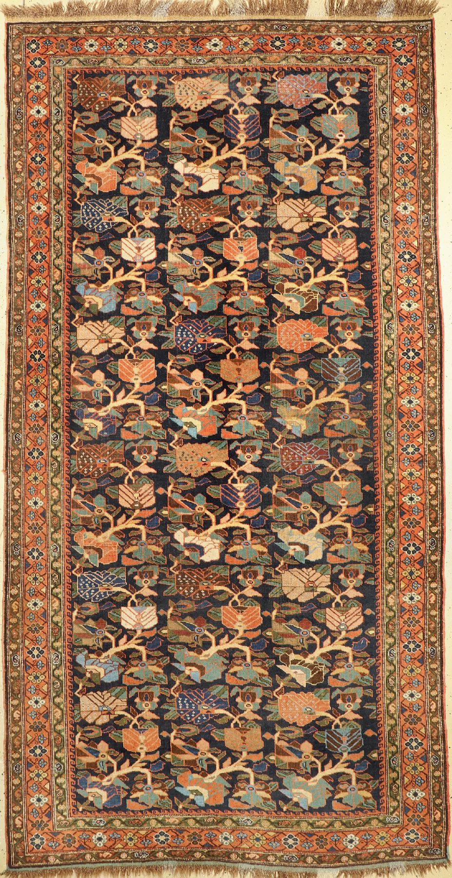Seltener antiker Bidjar, Persien, 19 Jhd, Wolle geknüpft auf Wolle, ca, 335 x 175 cm, EHZ:3(Altersbedingt guter Zustand).