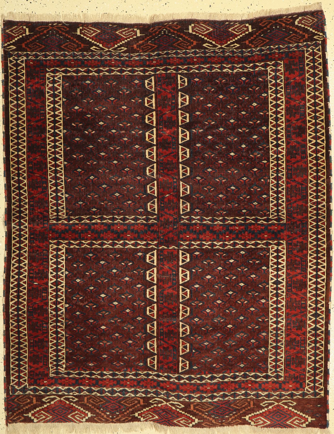 Yomuth Engsi antik, Turkmenistan, 19 Jhd, Wolle auf Wolle, ca. 160 x 130 cm, EHZ: 3