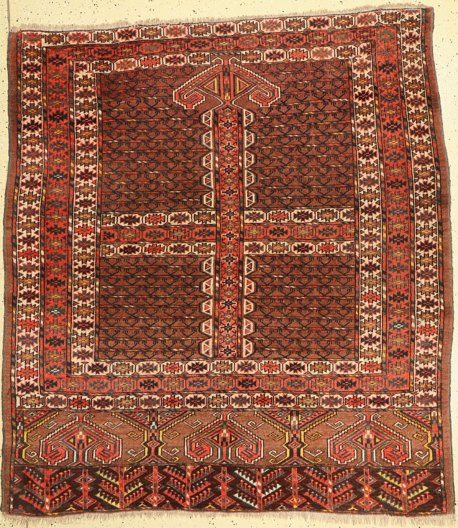 Tekke Engssi antik, Turkmenistan, 19 Jhd, Wolle auf Wolle, ca. 167 x 152 cm, EHZ: 2-3