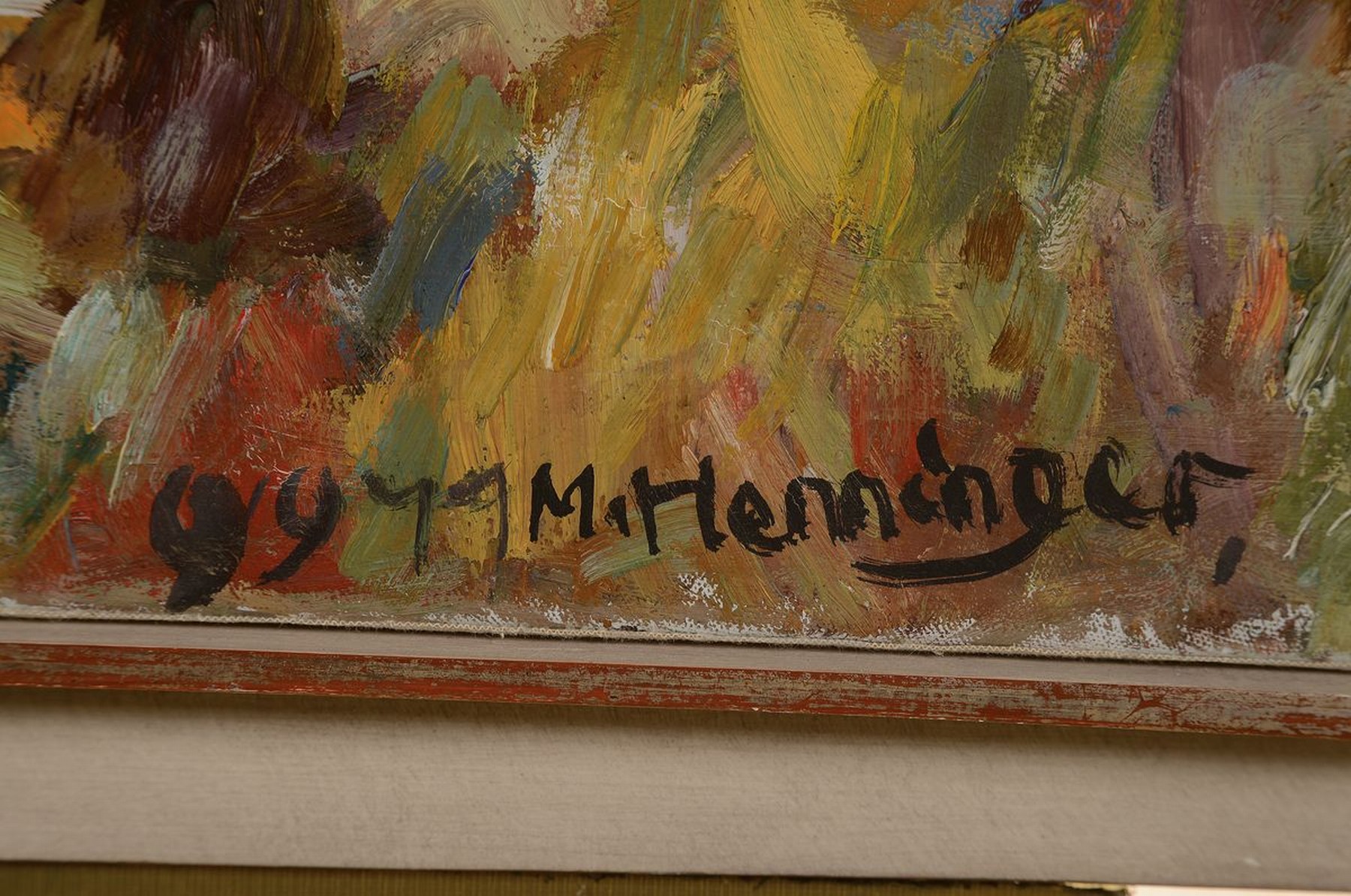 Detail a: Manfred Henninger, 1894 Backnang-1986 Stuttgart, Herbstliche Landschaft mit Bäumen, Öl/Lwd, rechts unten signiert und dat. 1977, ca. 65x85cm, R.ca. ...