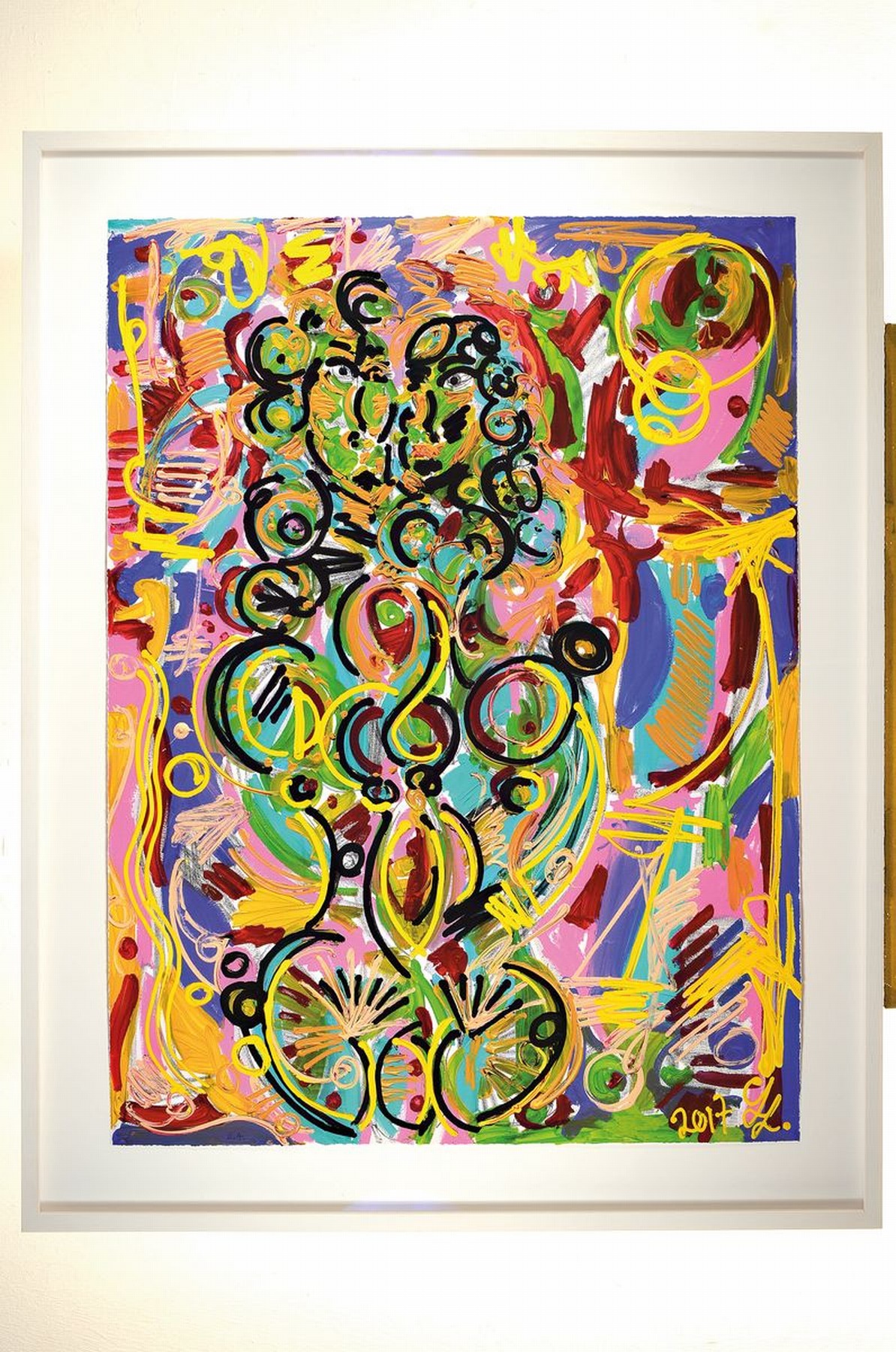 Detail k: Leon Löwentraut, geb. 1998 Kaiserslautern, Gender Equality, Pigmentdruck und Acryl auf Bütten von 2017, von Hand übermalt, signiert, num. e.a. ...